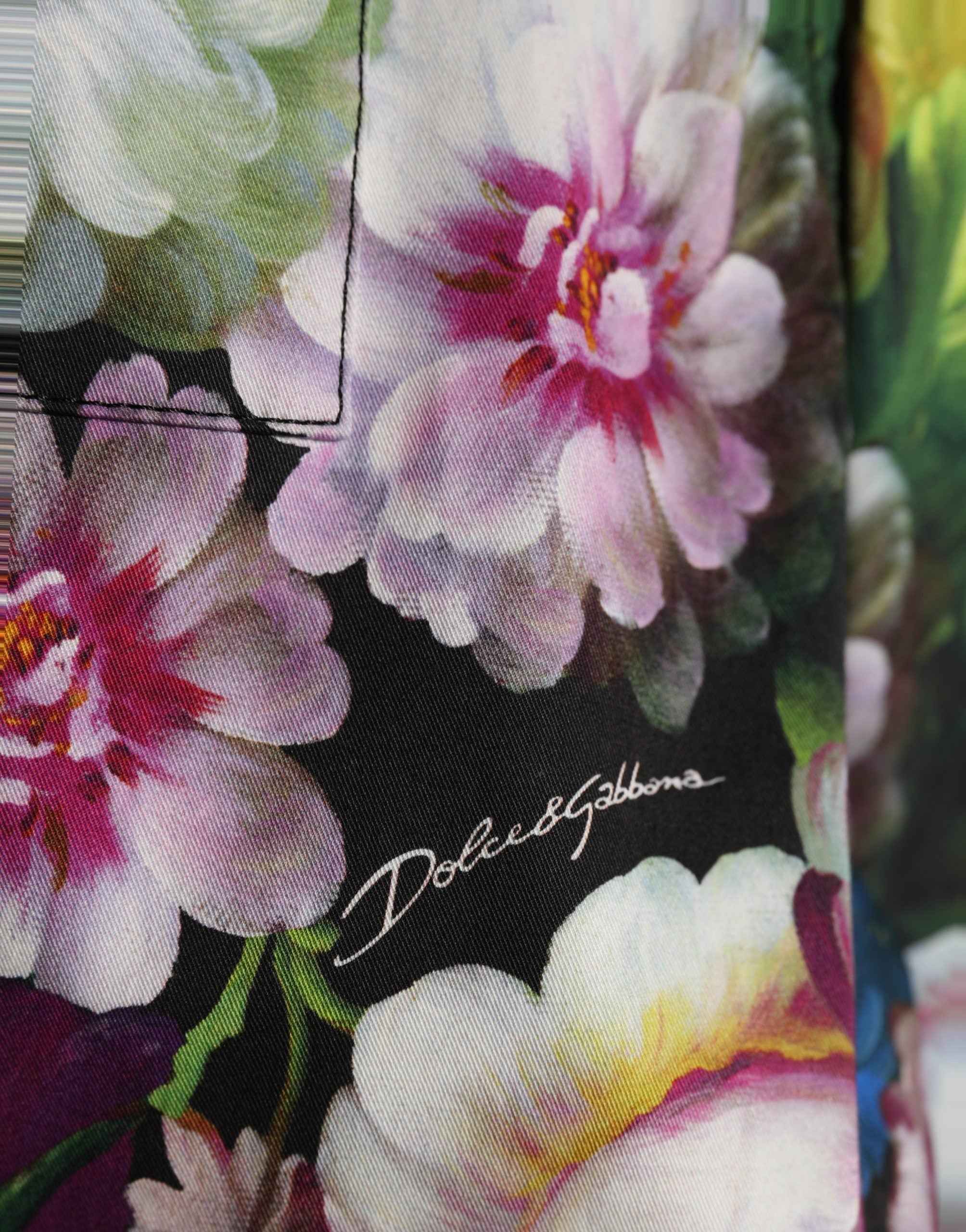 Dolce & Gabbana Multicolor Floral High Waist Wide Leg Pants