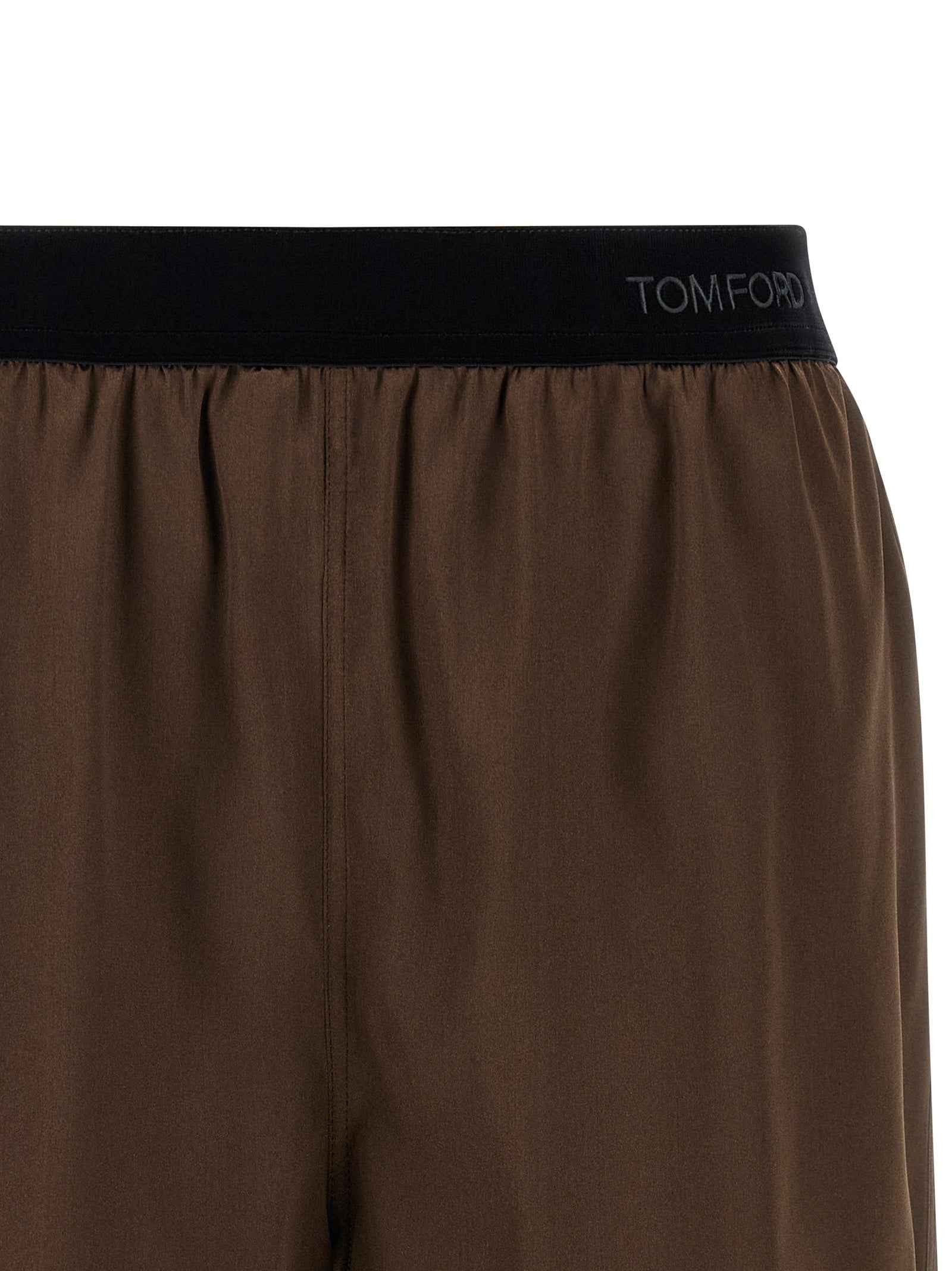 Tom Ford Brown Silk Bermuda Shorts