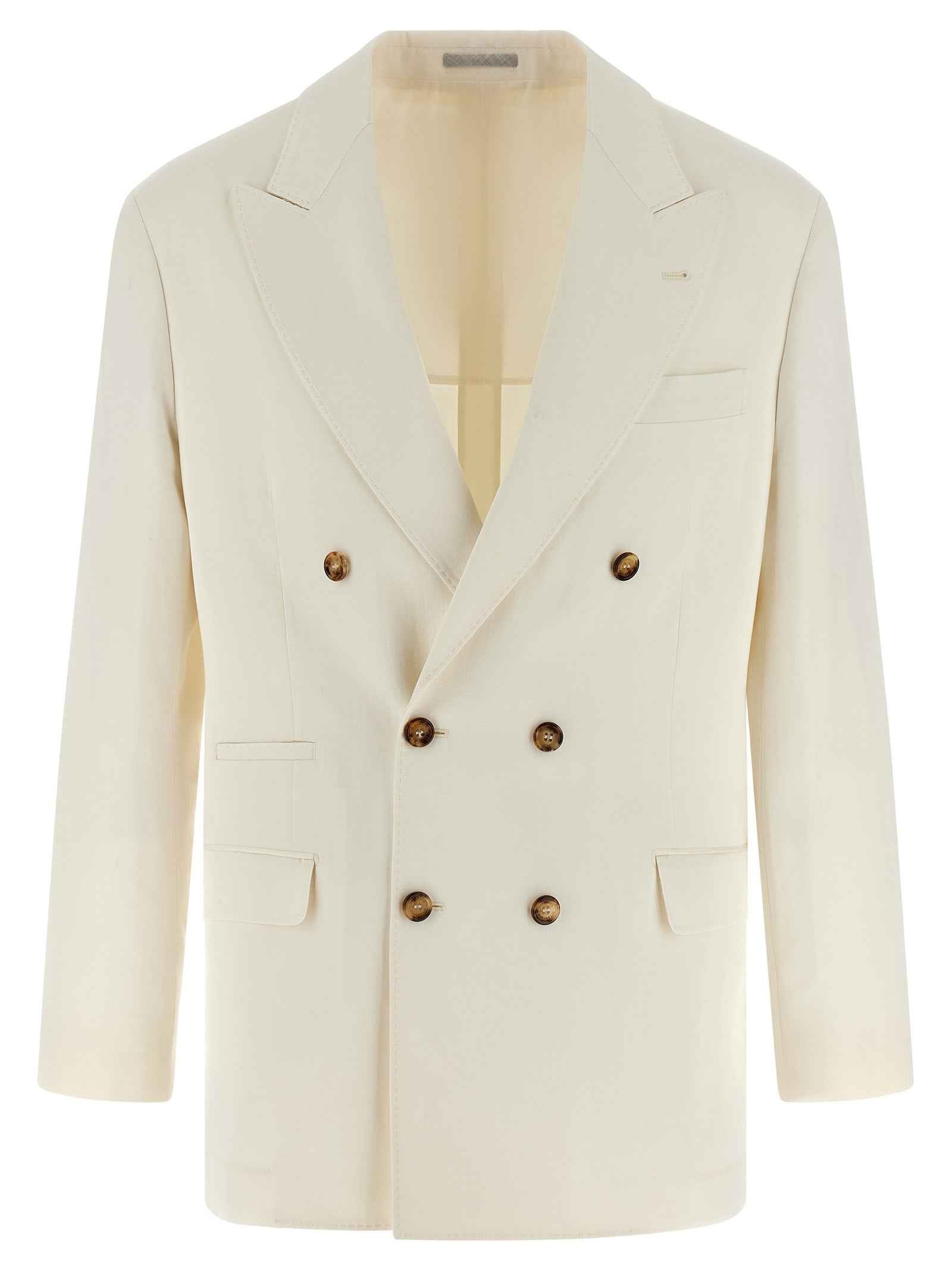 Brunello Cucinelli White Silk Blazer