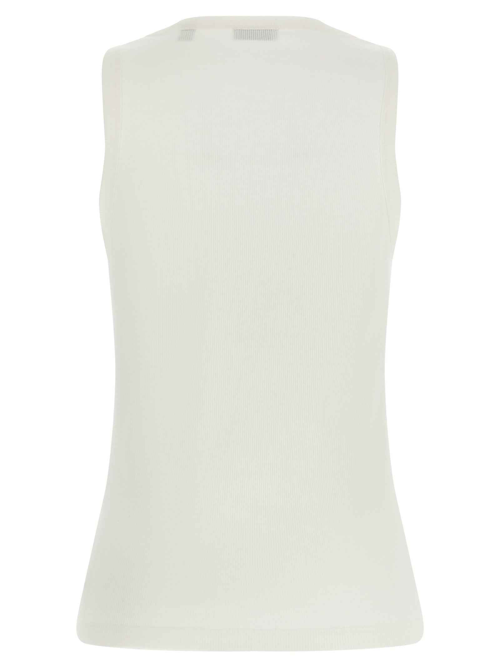 Burberry White Cotton Tank Tops