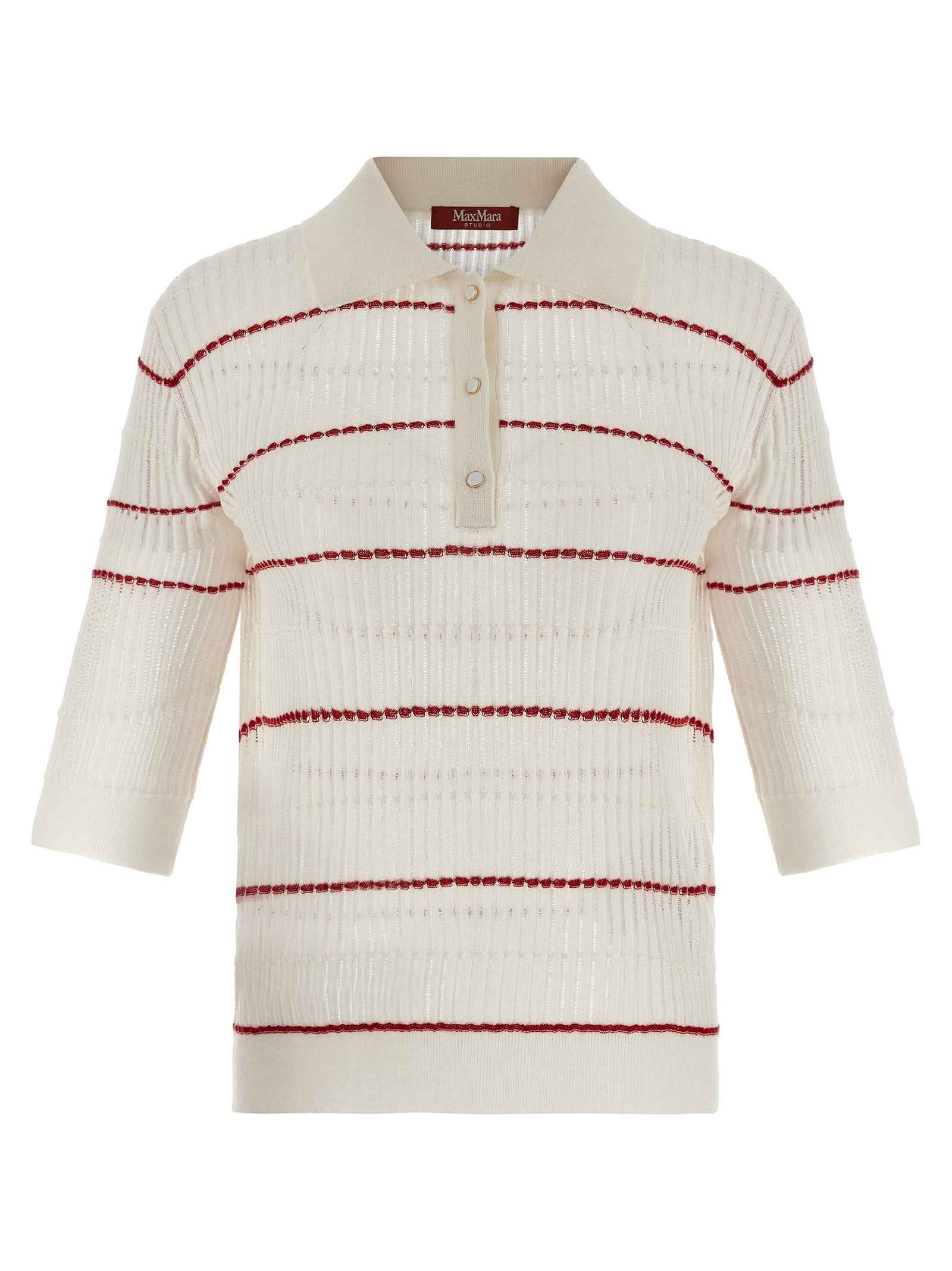 Max Mara White Silk Polo Shirt
