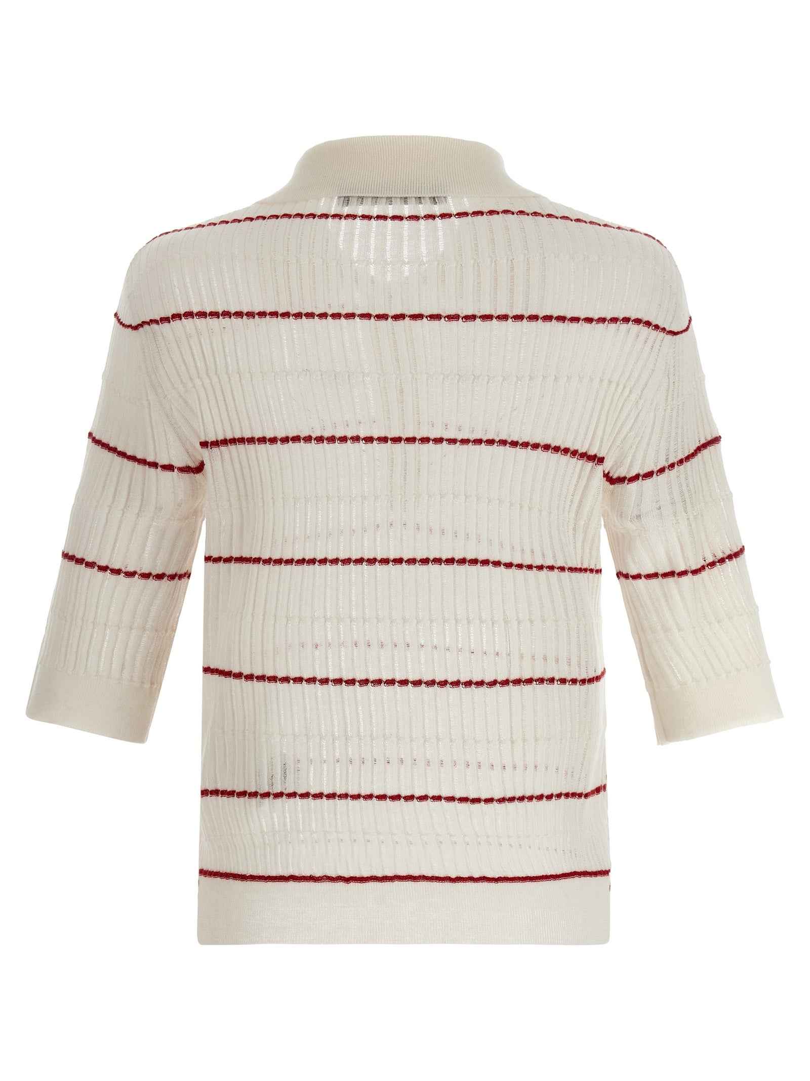 Max Mara White Silk Polo Shirt