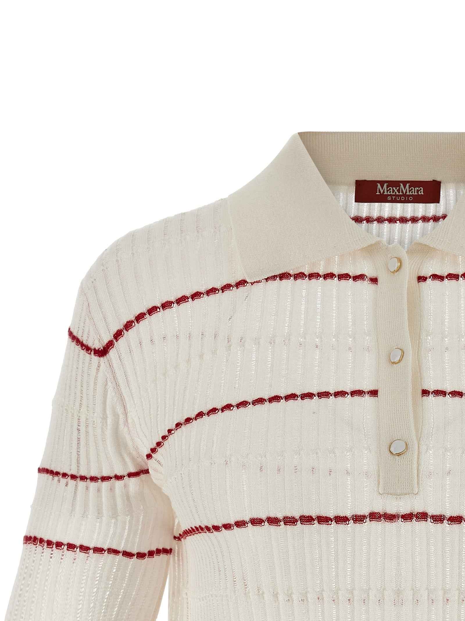 Max Mara White Silk Polo Shirt