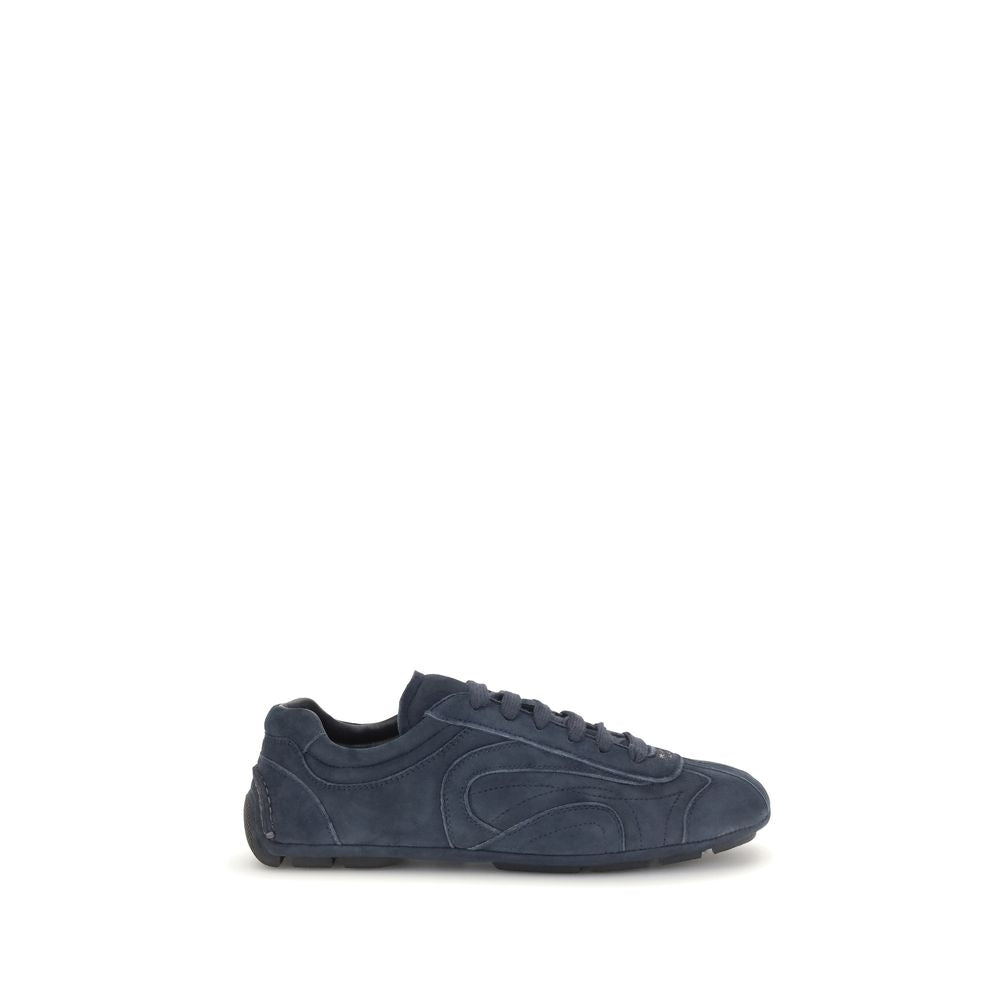 Prada Blue Calf Leather Bos Taurus Athletic Sneakers