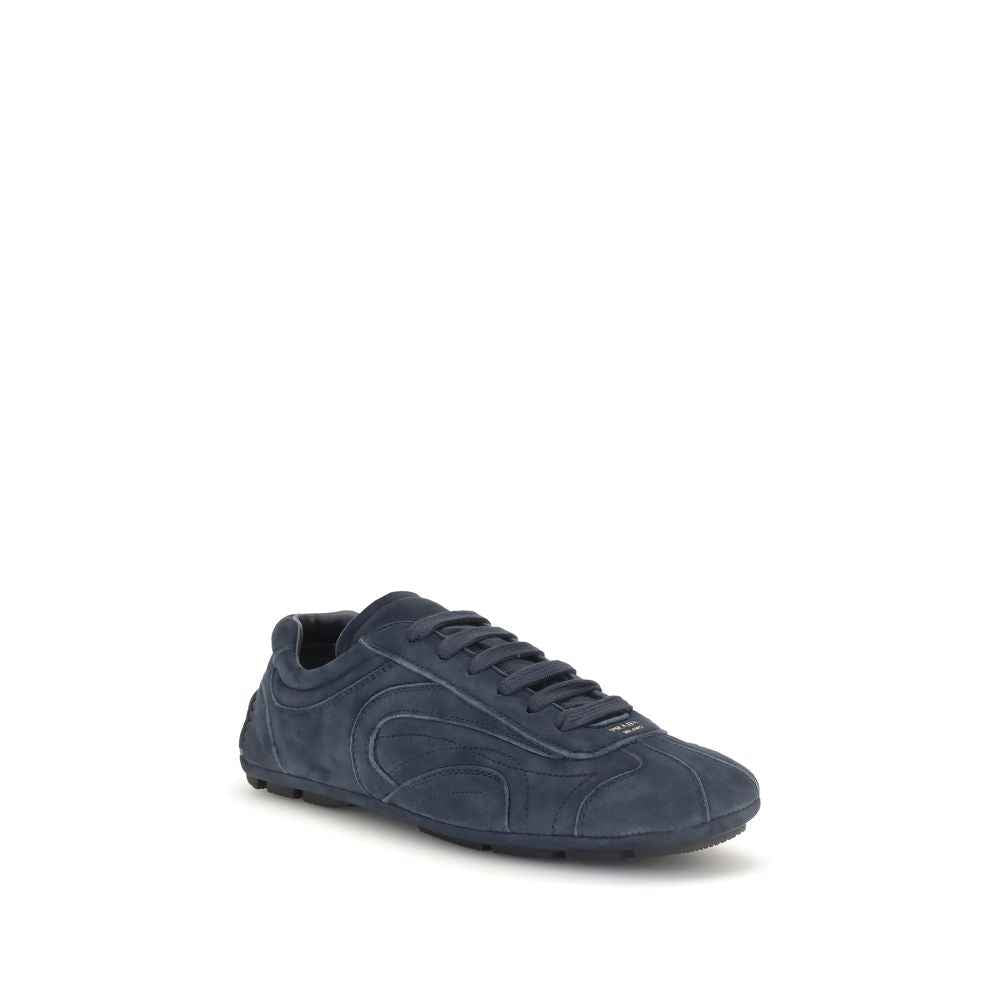 Prada Blue Calf Leather Bos Taurus Athletic Sneakers