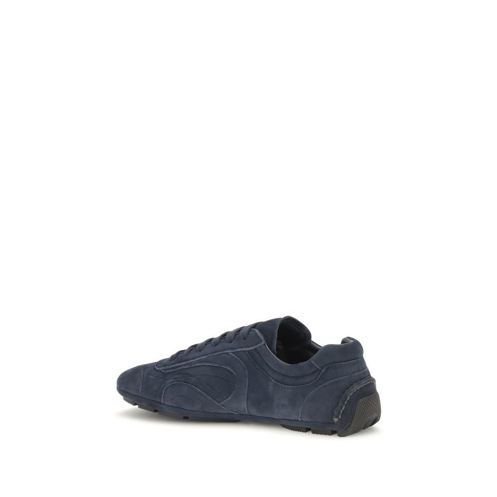 Prada Blue Calf Leather Bos Taurus Athletic Sneakers