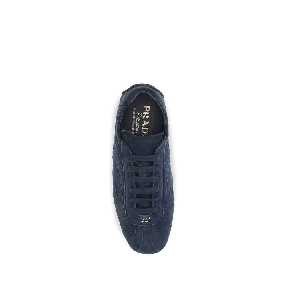 Prada Blue Calf Leather Bos Taurus Athletic Sneakers