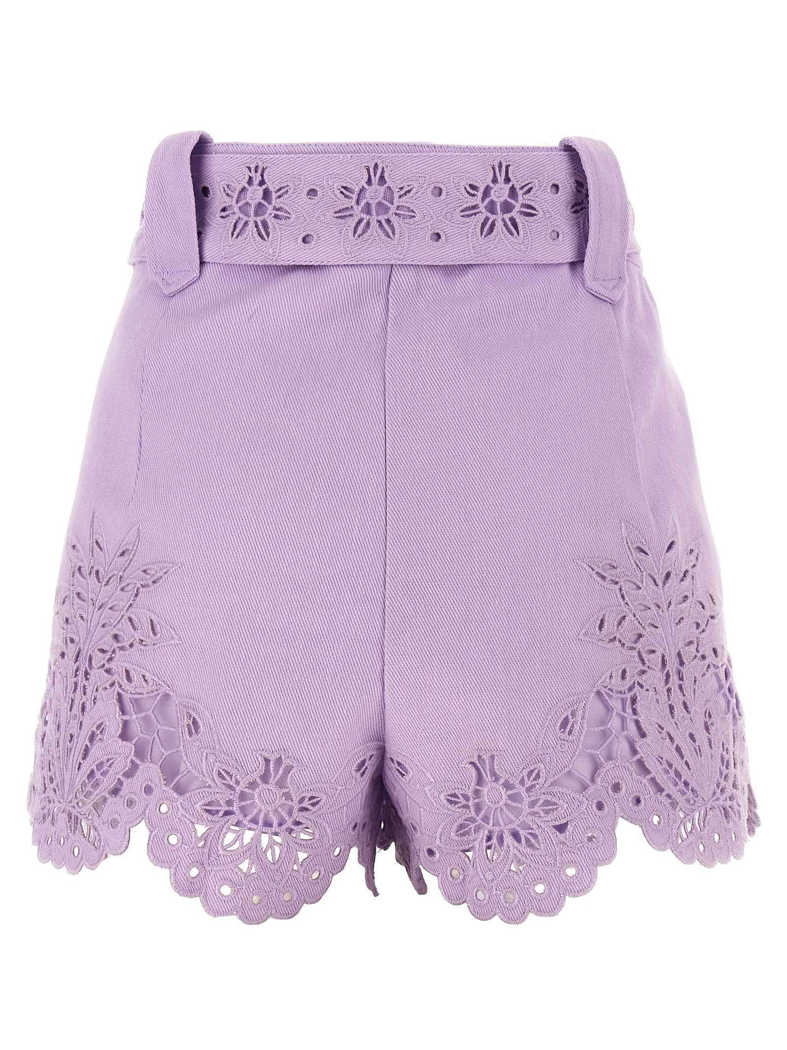 FARM RIO Purple Linen Bermuda Shorts