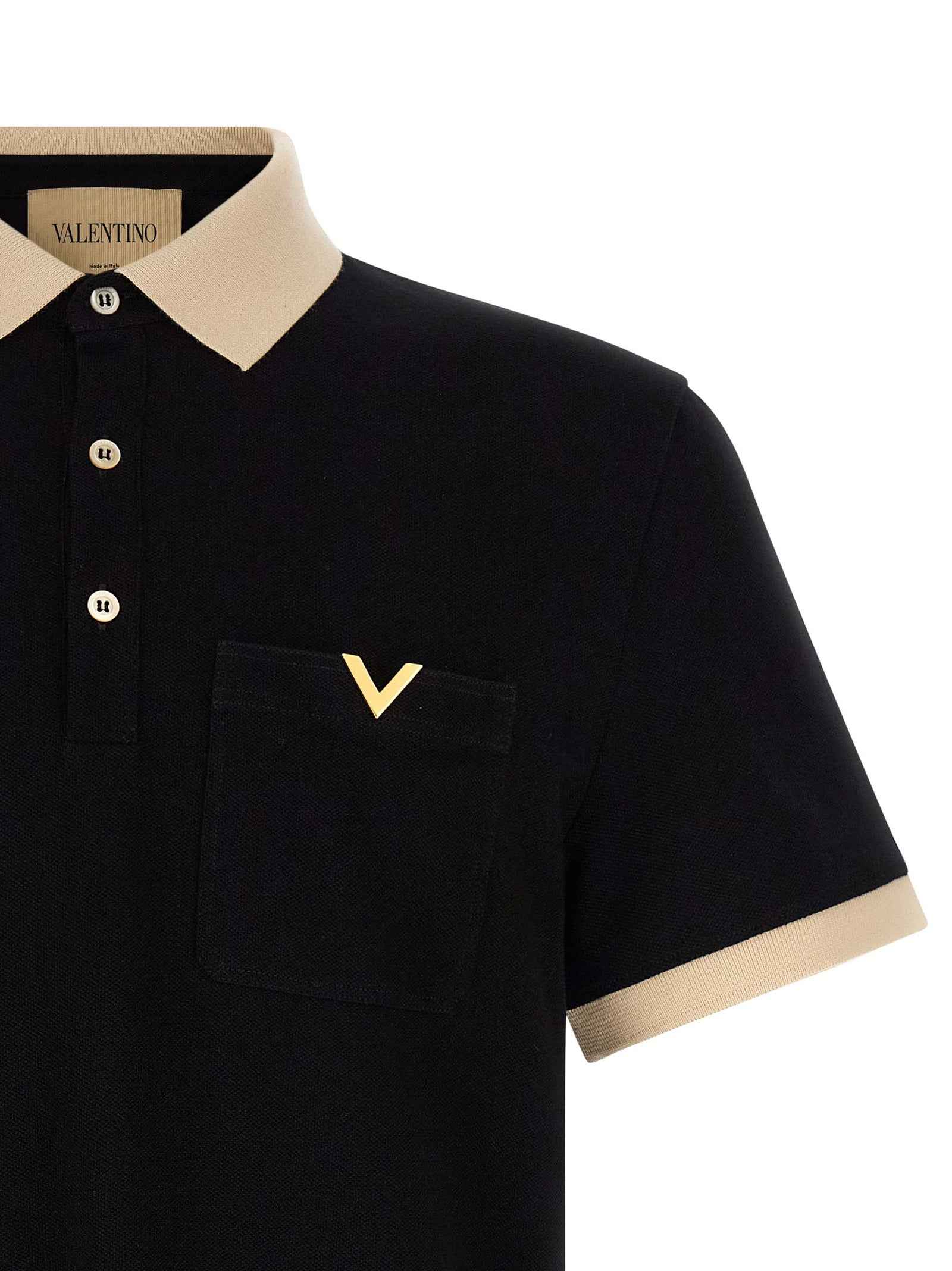 Valentino Garavani Bicolor Cotton Polo Shirt