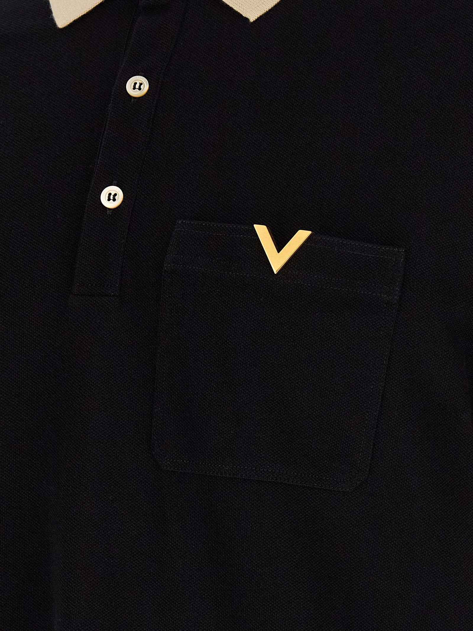 Valentino Garavani Bicolor Cotton Polo Shirt