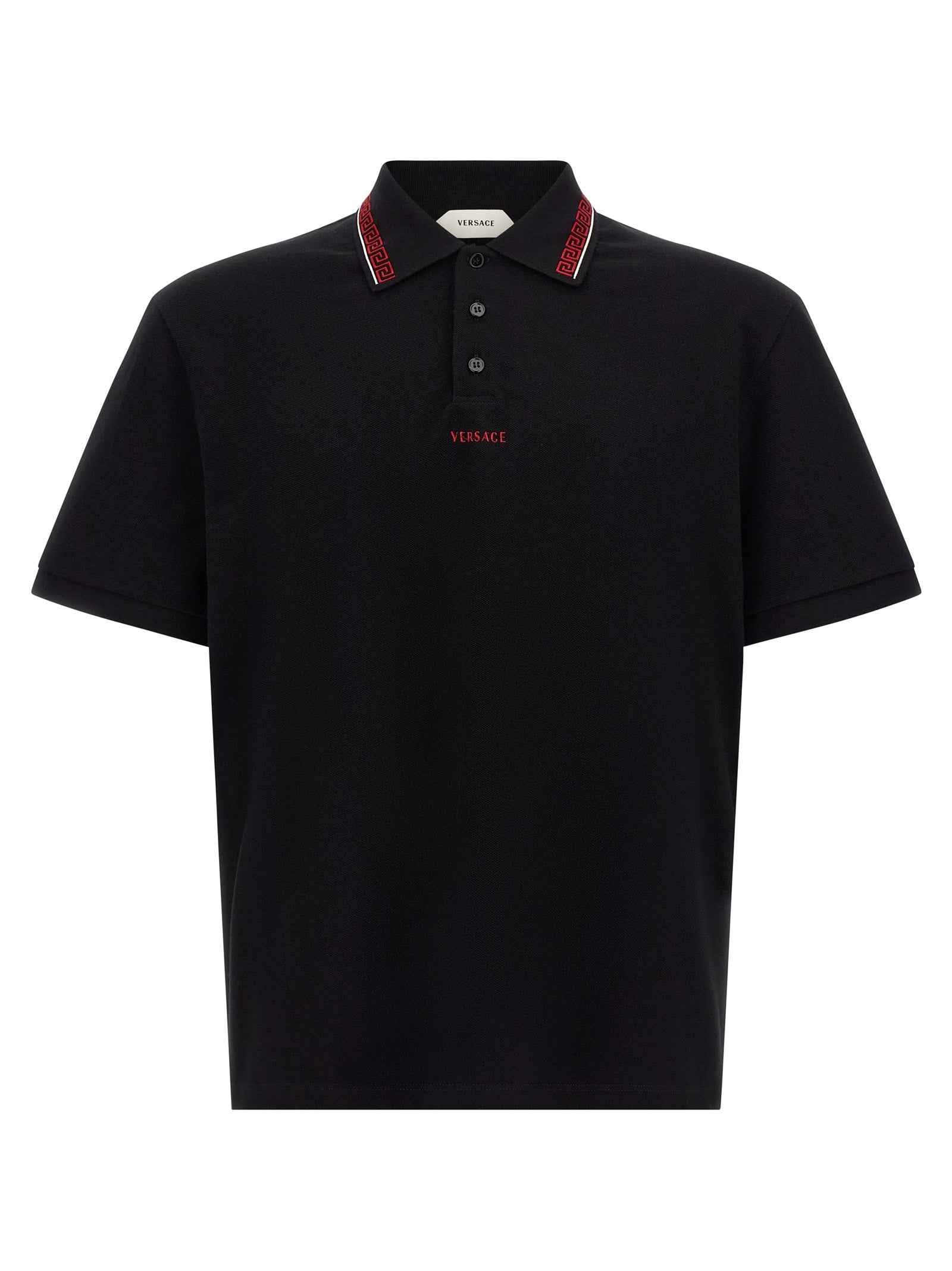 Versace Black Cotton Polo Shirt