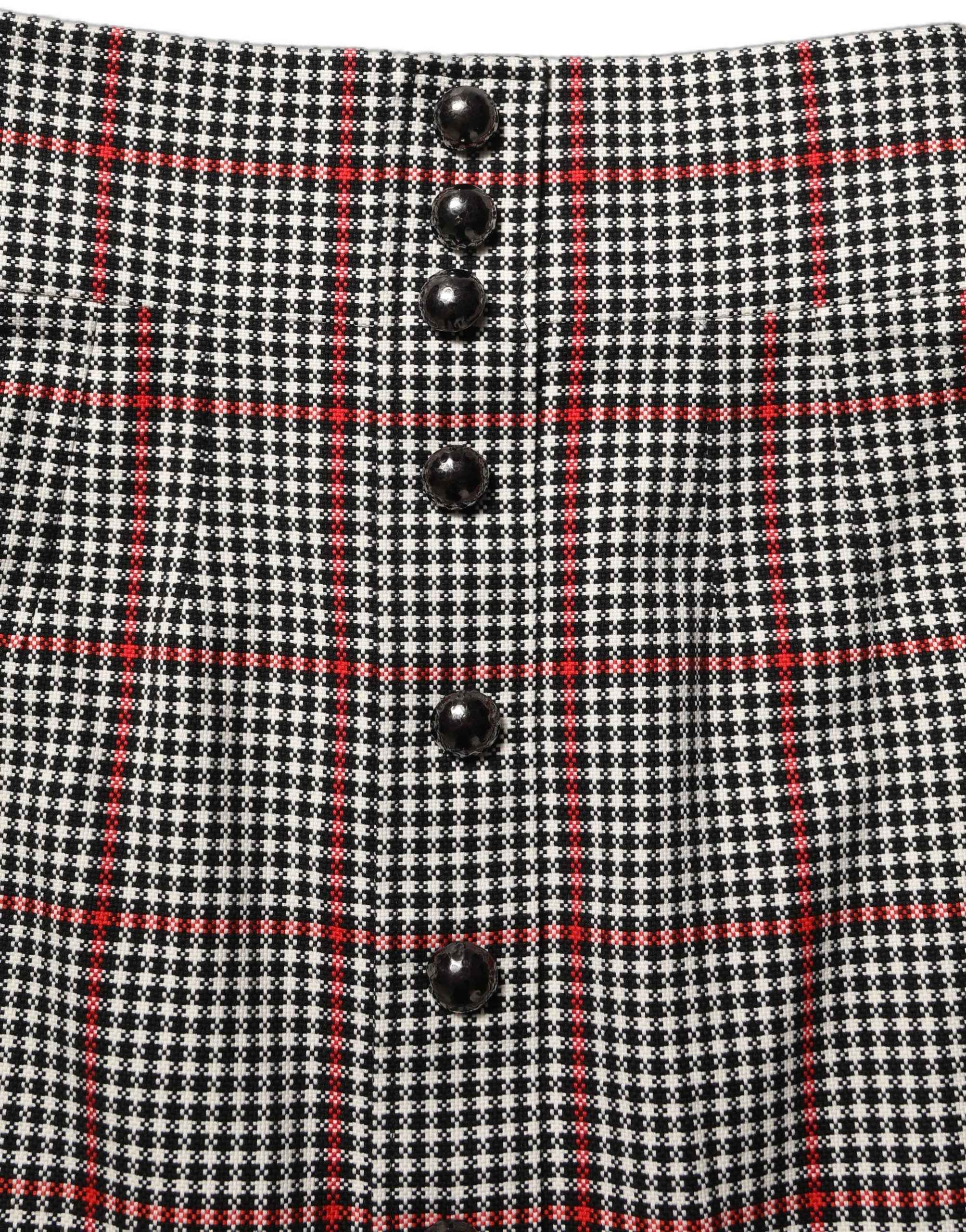 Dolce & Gabbana Gray Checkered High Waist A-line Mini Skirt