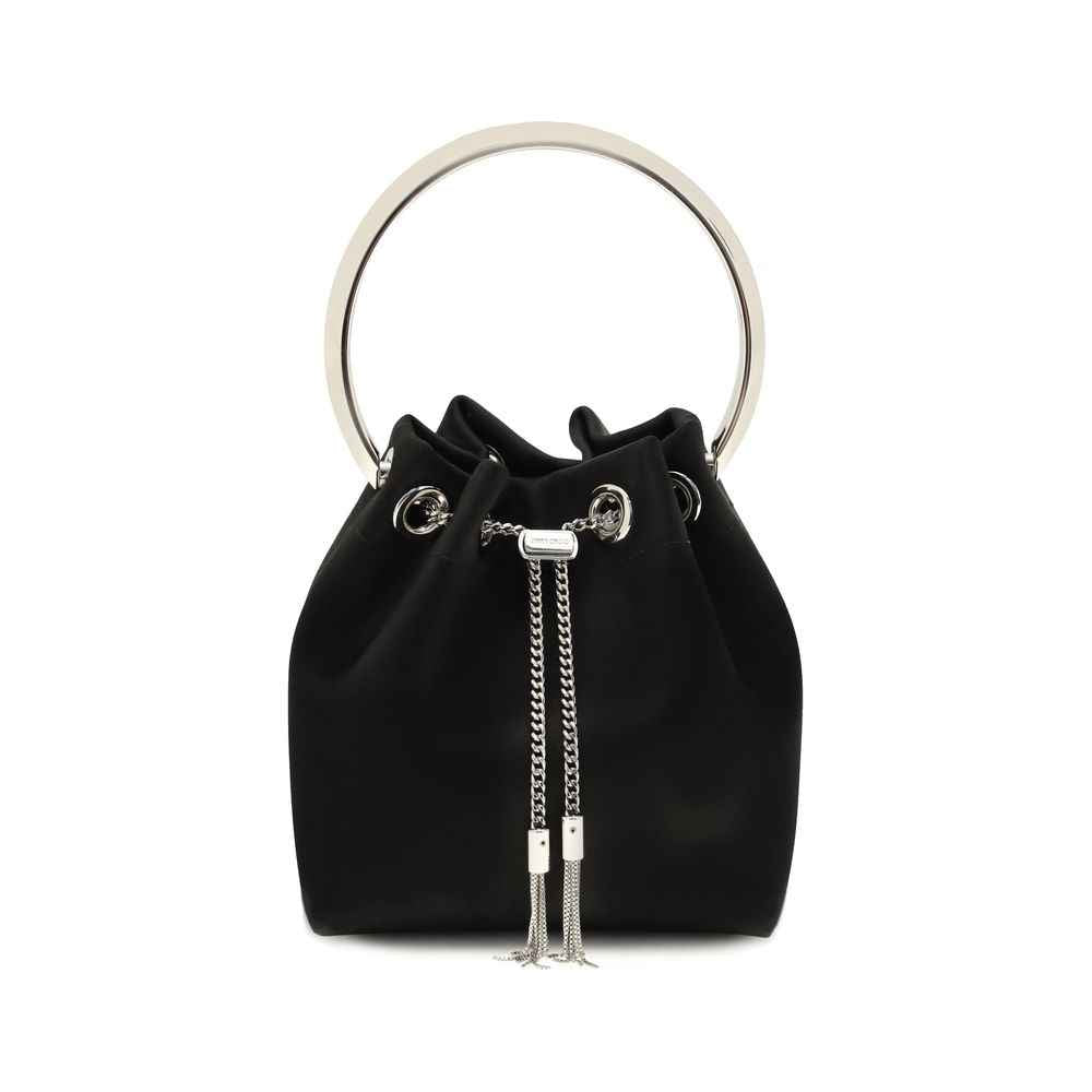 Jimmy Choo Black Cotton Shoulder Bag