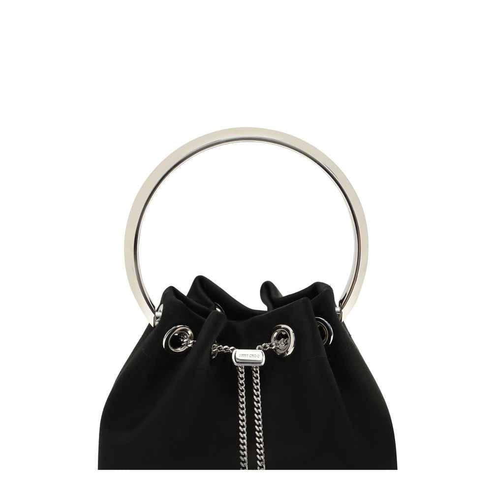 Jimmy Choo Black Cotton Shoulder Bag