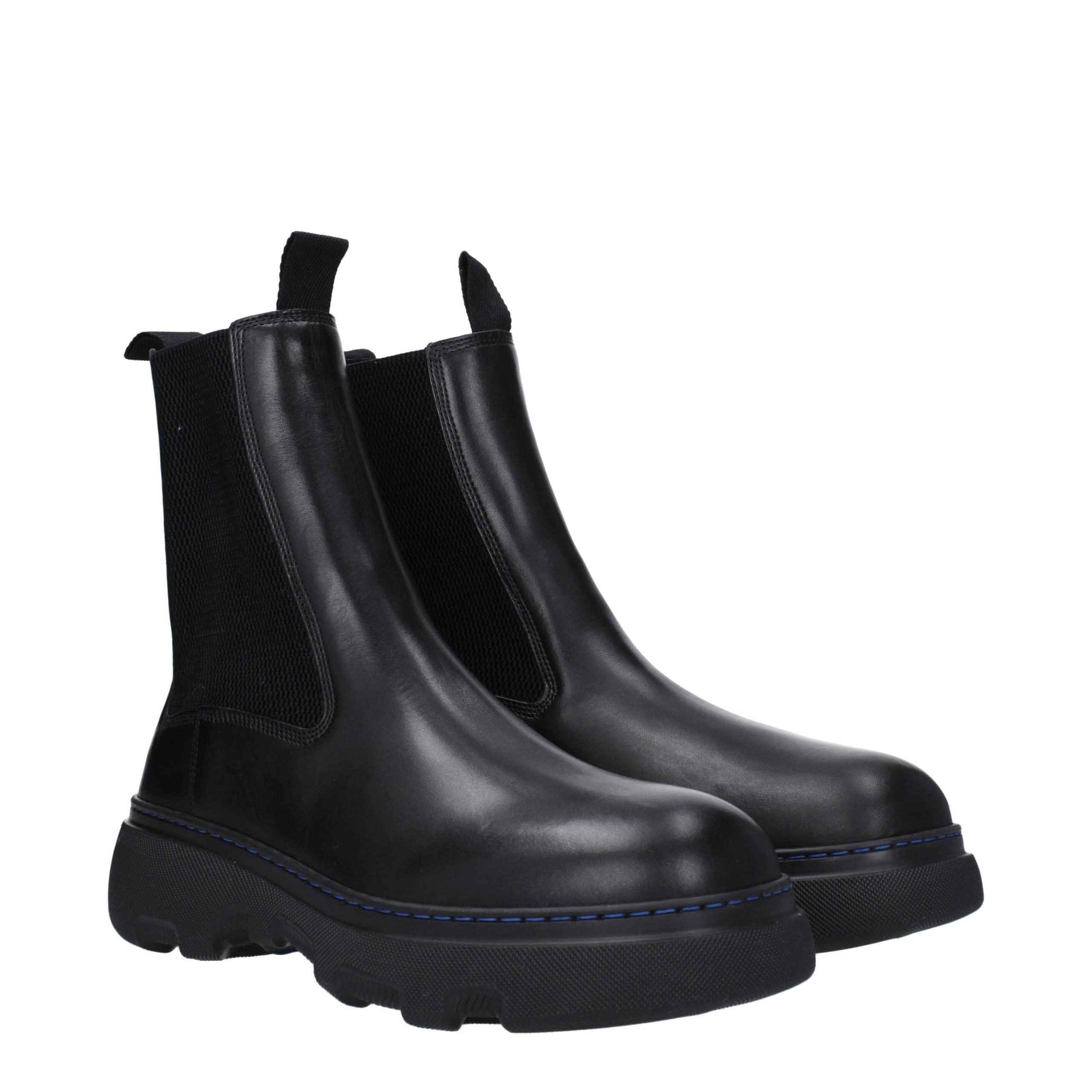 Burberry Black Leather Ankle Boots