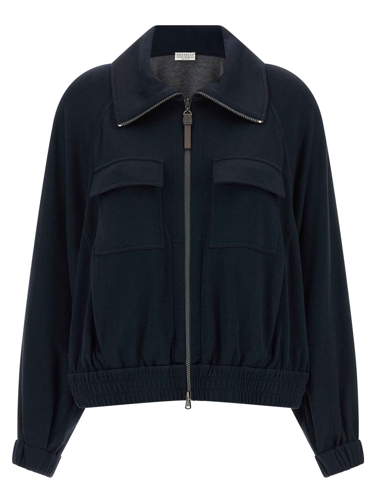 Brunello Cucinelli Blue Cotton Bomber