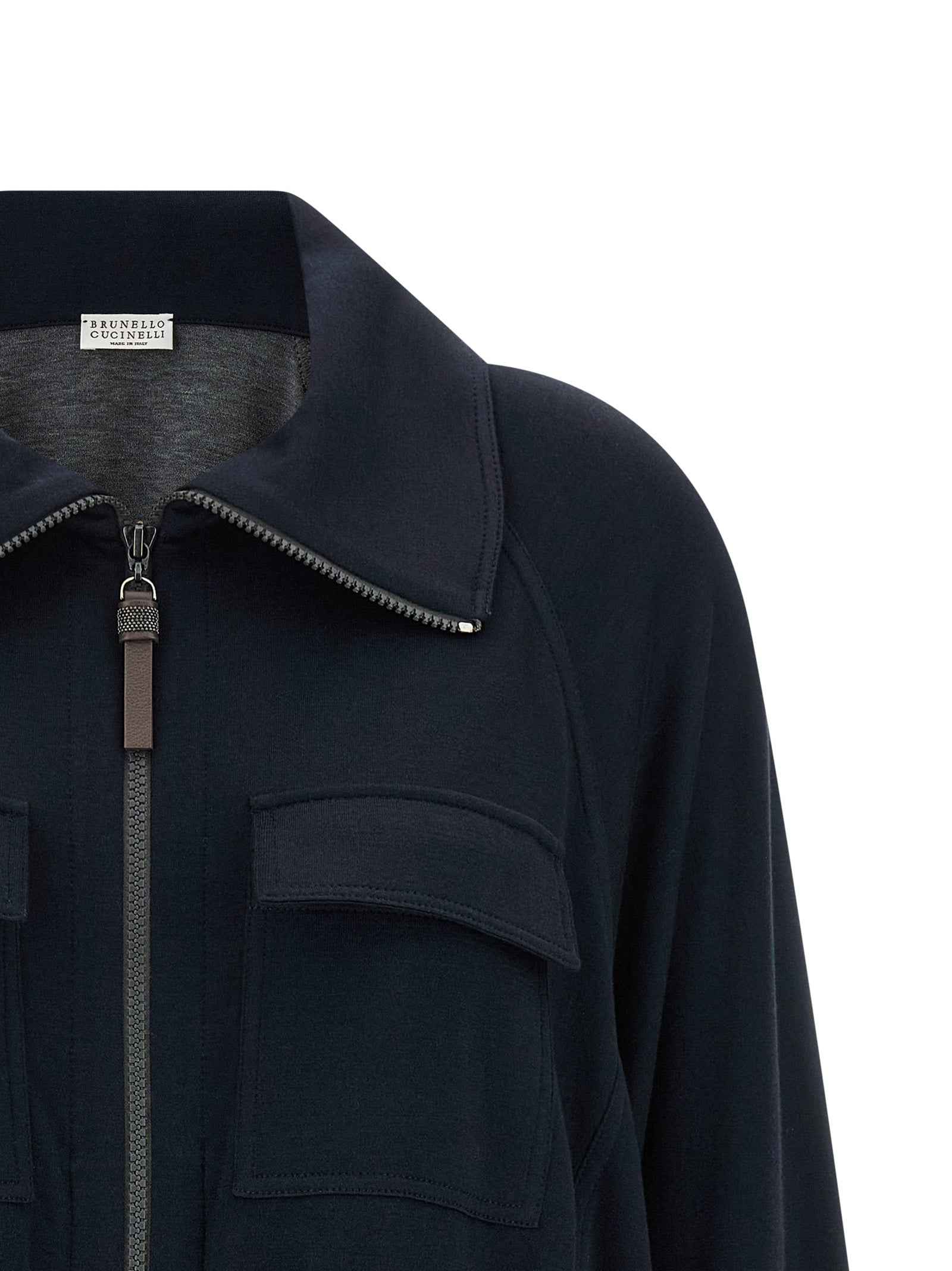 Brunello Cucinelli Blue Cotton Bomber
