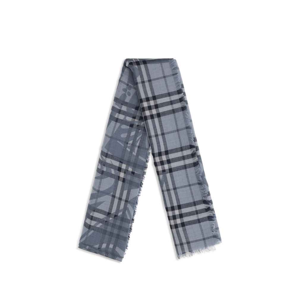 Burberry Blue Wool Oves Aries Foulard