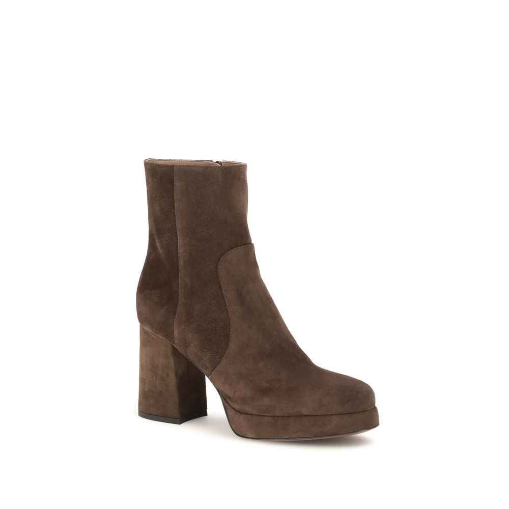 Valentino Garavani Brown Calf Leather Bos Taurus Ankle Boots