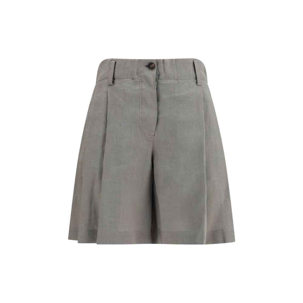 Brunello Cucinelli Bicolor Linen Bermuda Shorts