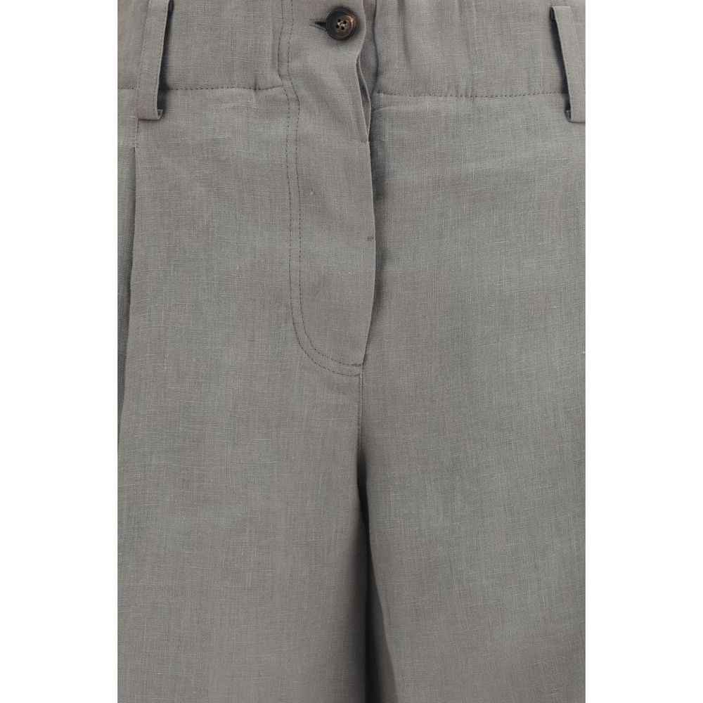 Brunello Cucinelli Bicolor Linen Bermuda Shorts