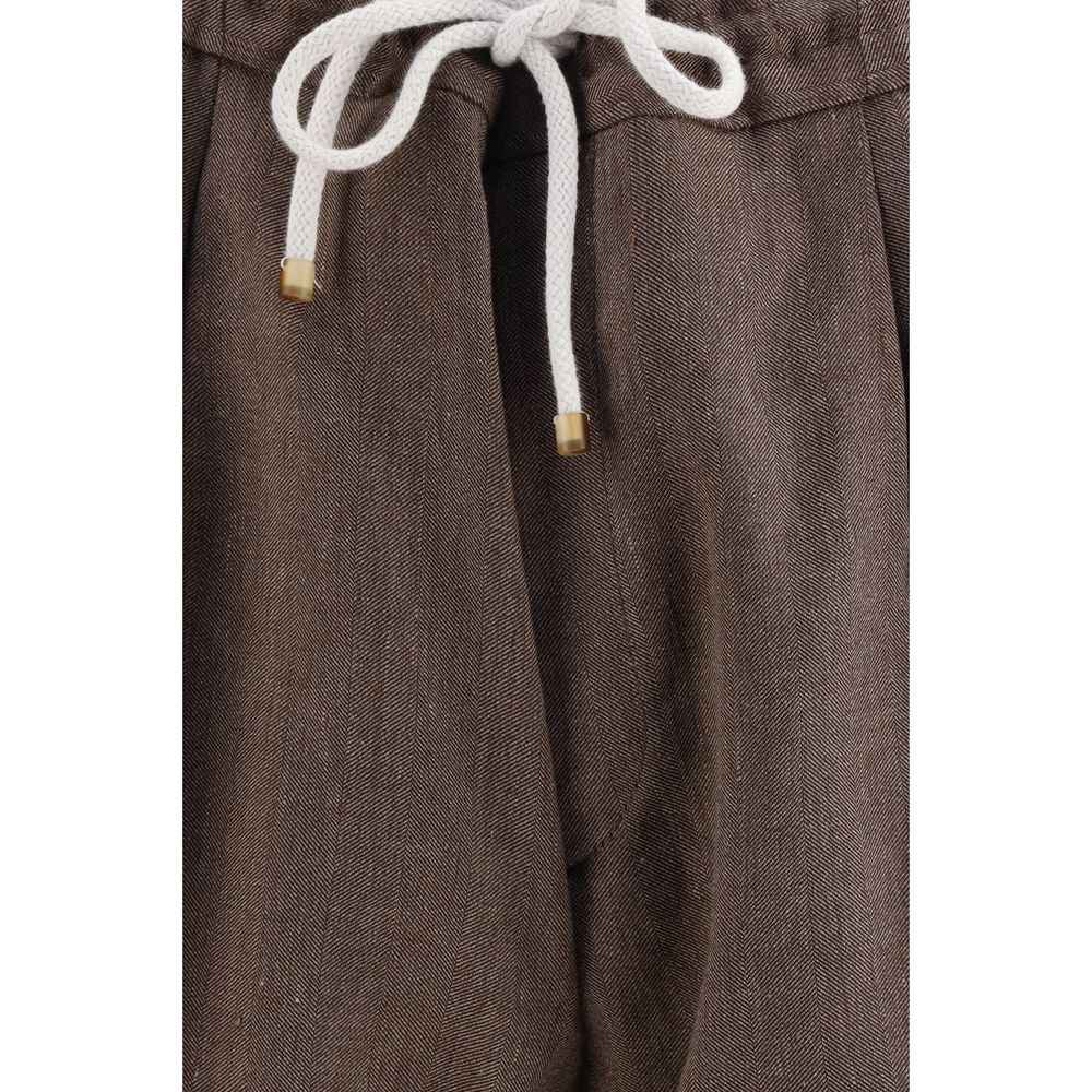 Brunello Cucinelli Brown Linen Bermuda Shorts