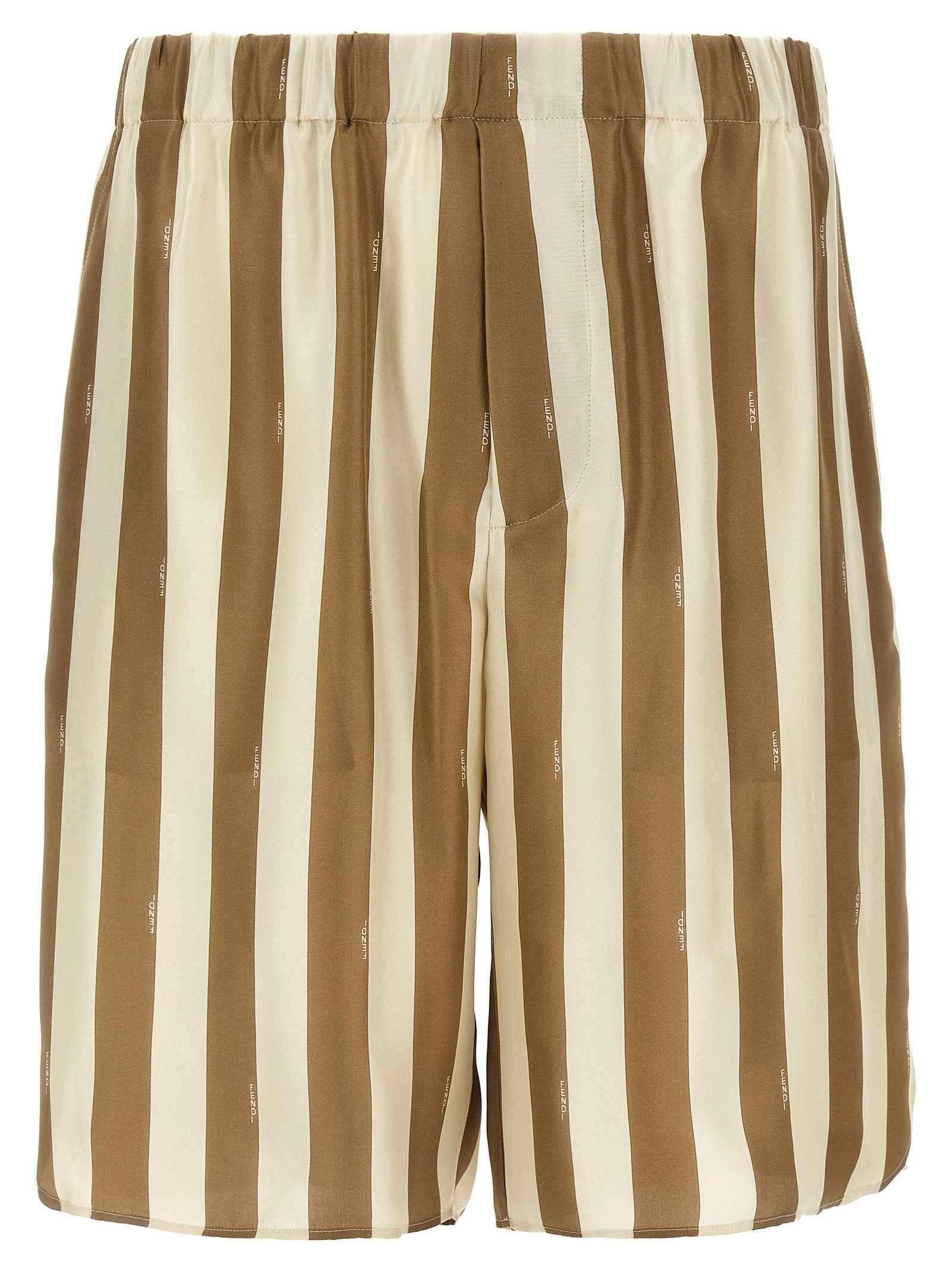 Fendi Beige Silk Bermuda Shorts
