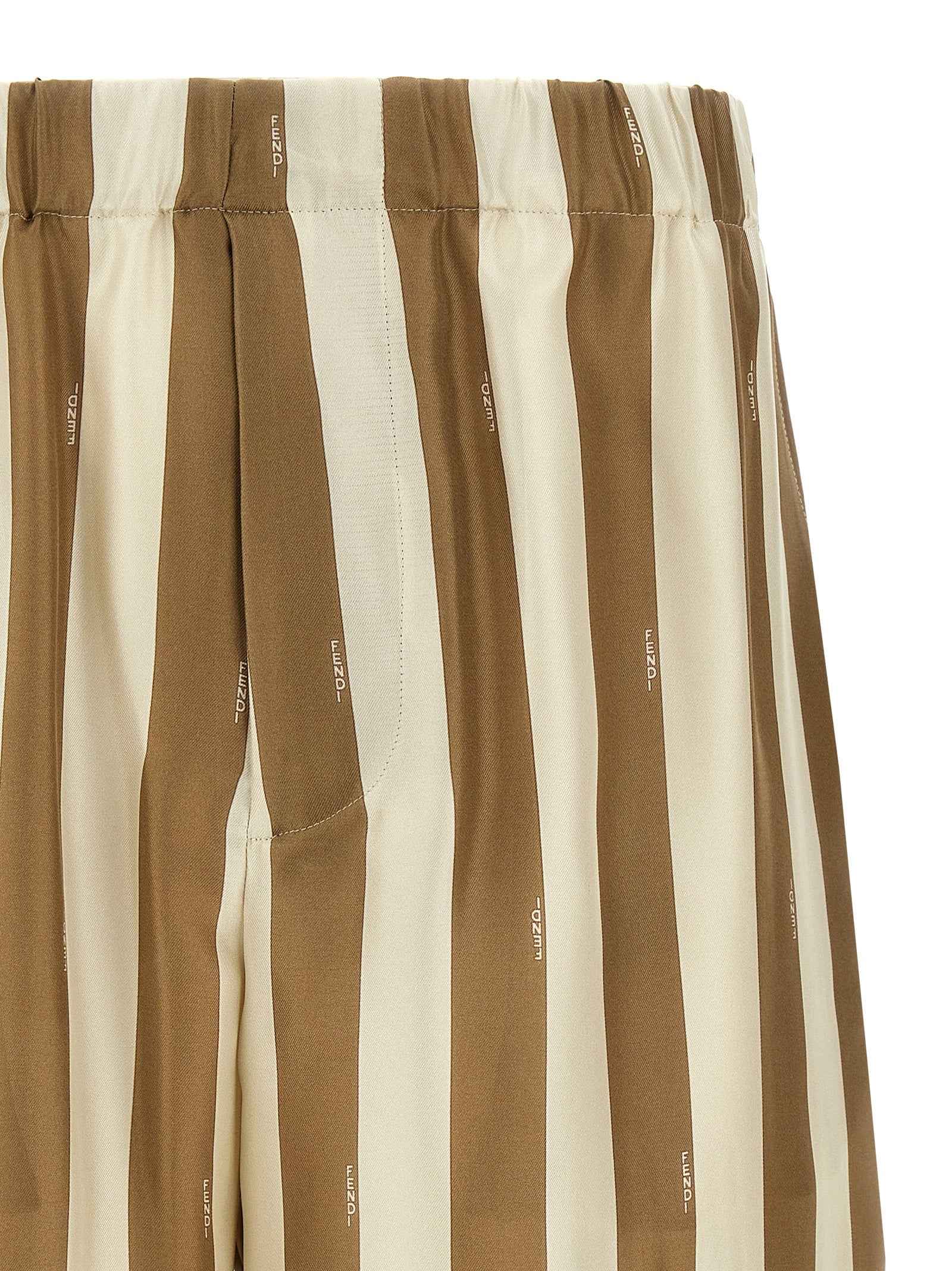 Fendi Beige Silk Bermuda Shorts