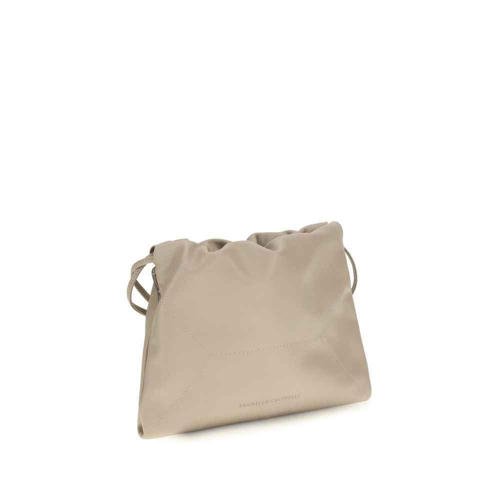 Brunello Cucinelli Beige Calf Leather Bos Taurus Clutch Bag