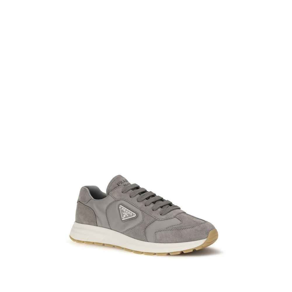 Prada Gray Recycled Polyamide Athletic Sneakers