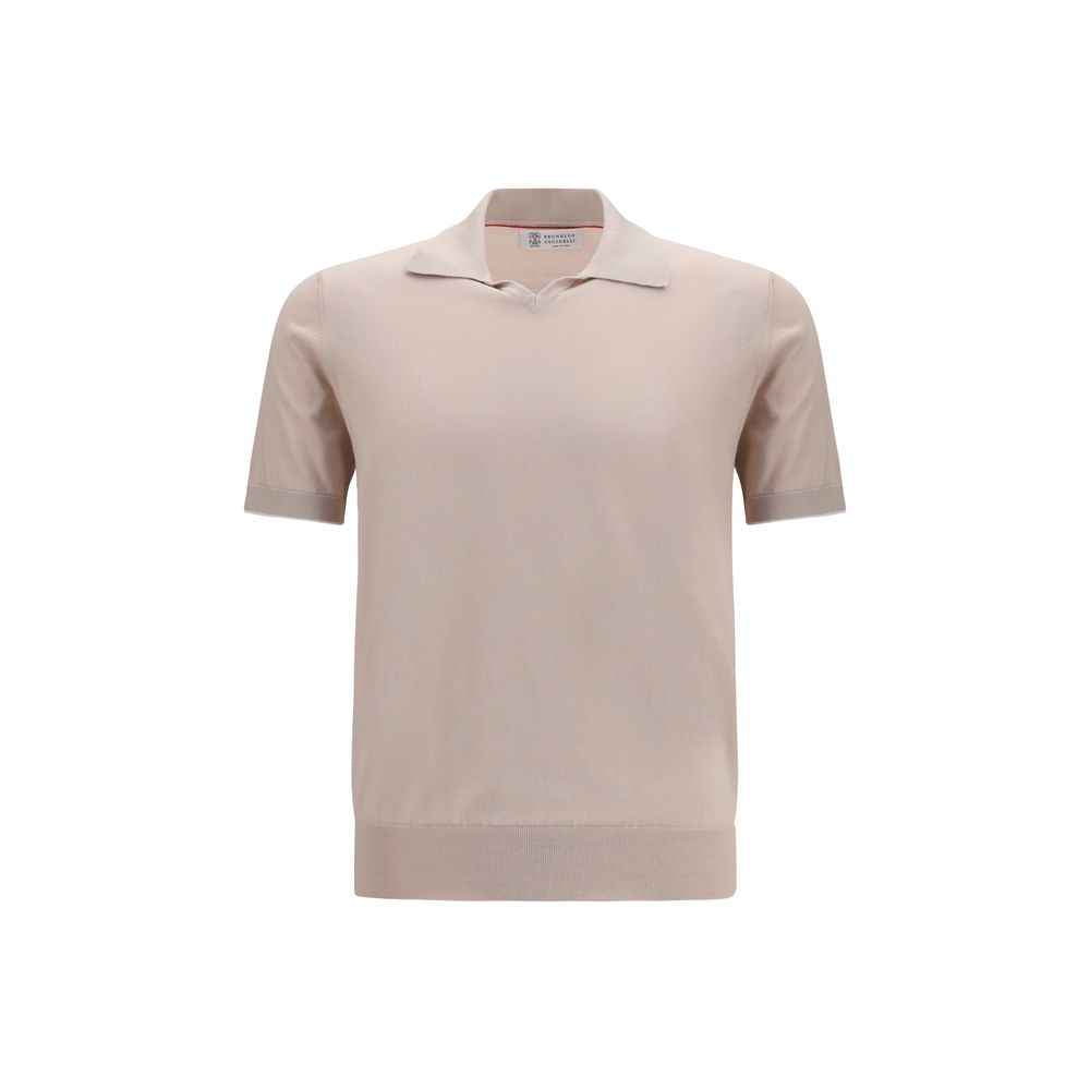 Brunello Cucinelli Beige Cotton Polo Shirt