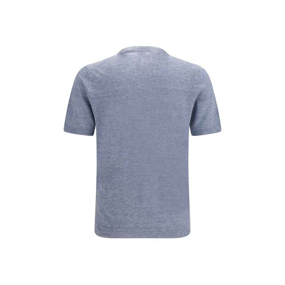Brunello Cucinelli Blue Linen T-Shirt