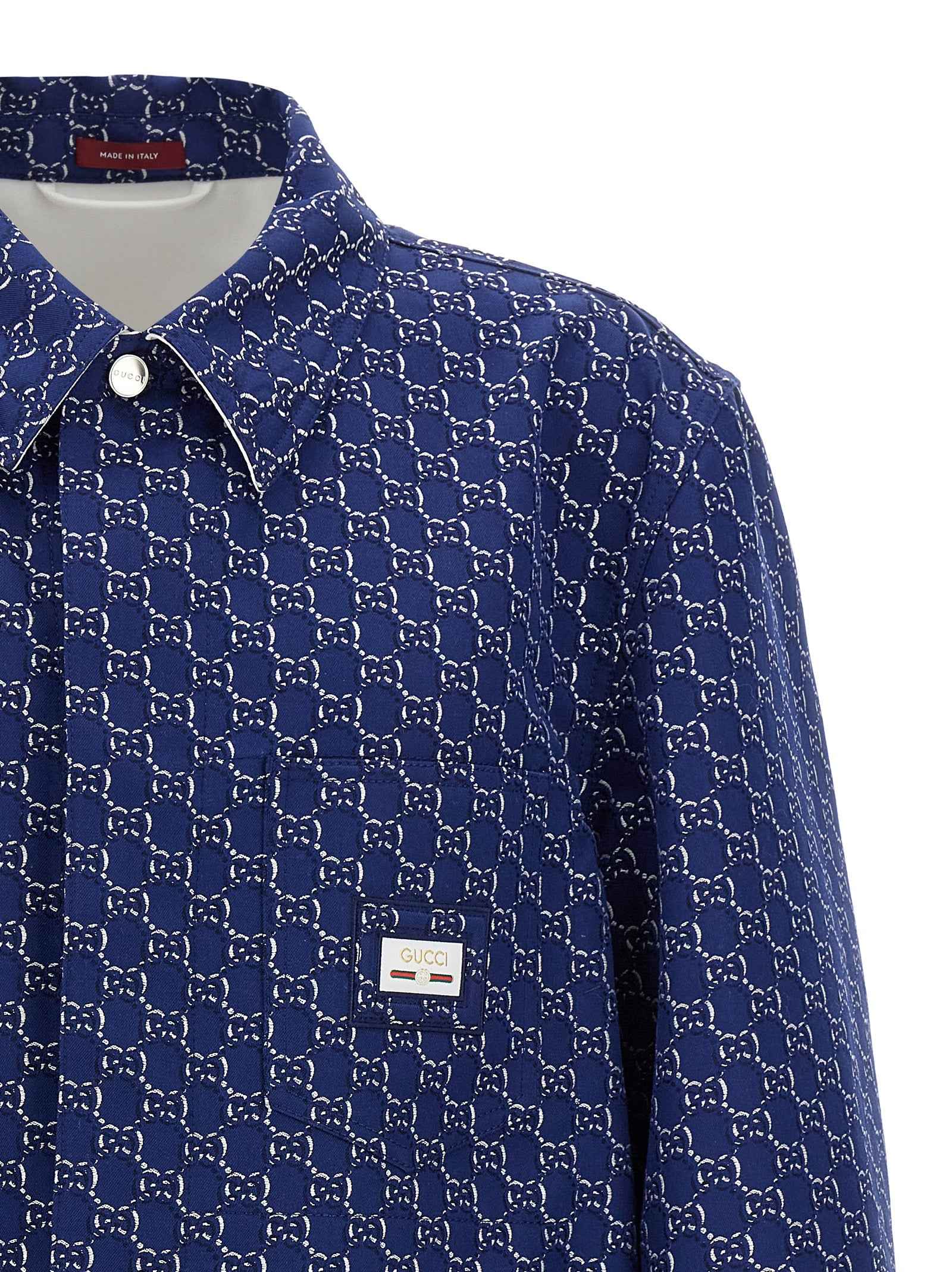 Gucci Blue Cotton Biker Jacket