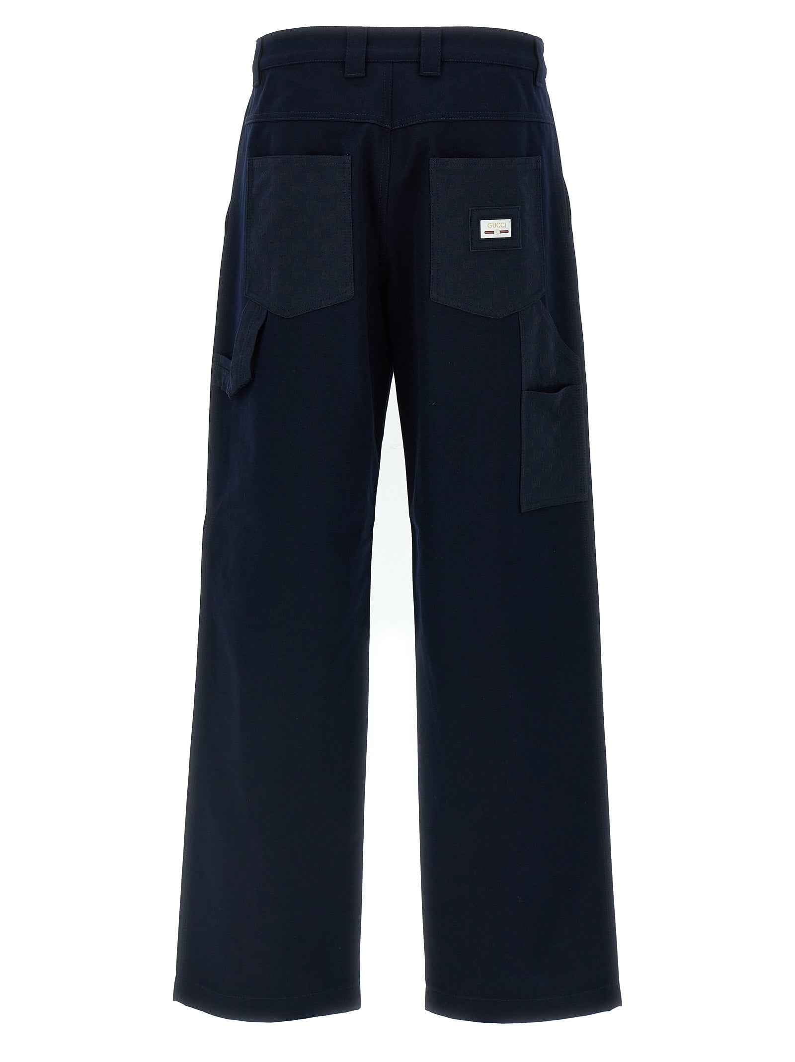 Gucci Blue Cotton Casual Pants