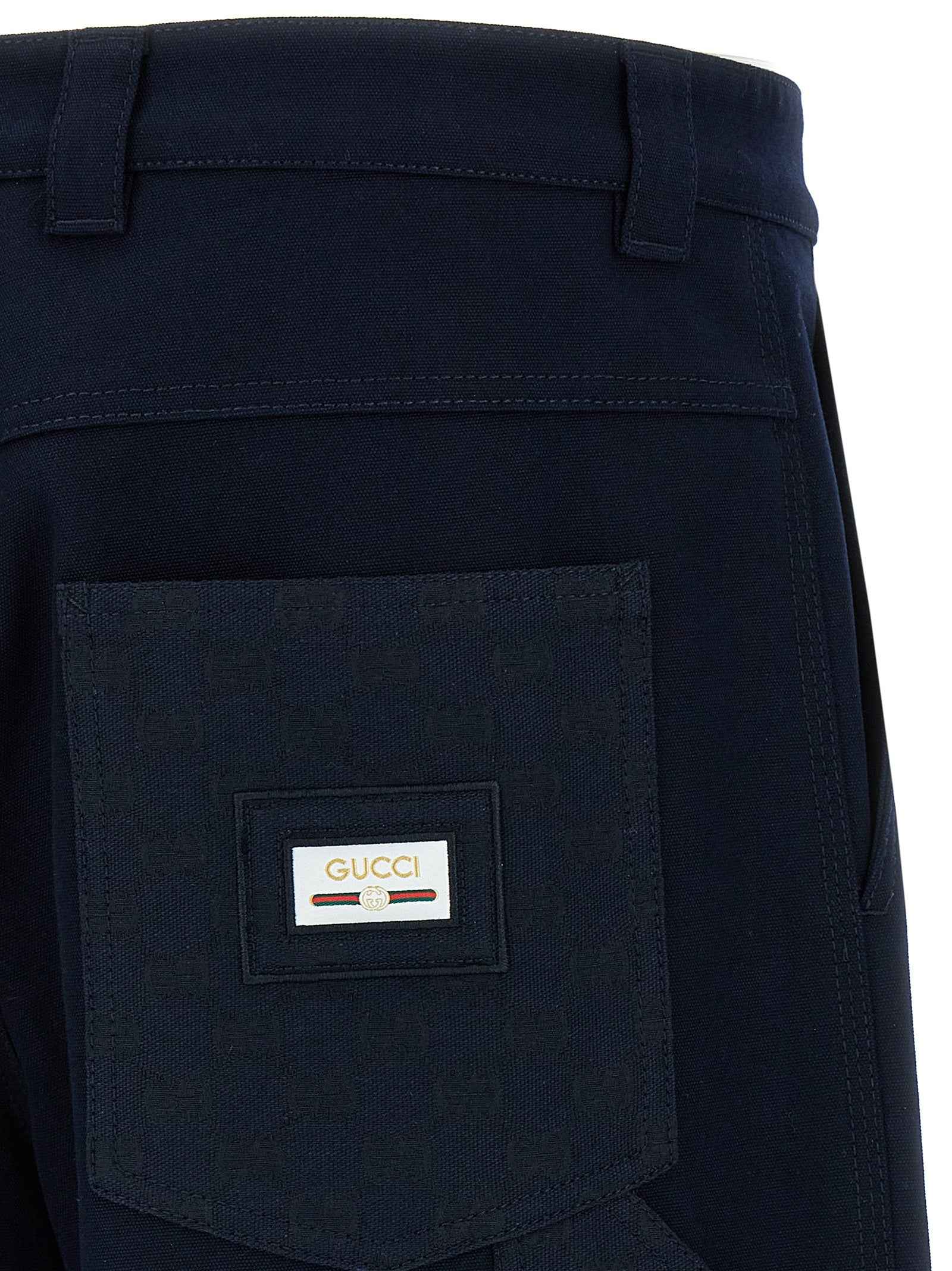 Gucci Blue Cotton Casual Pants