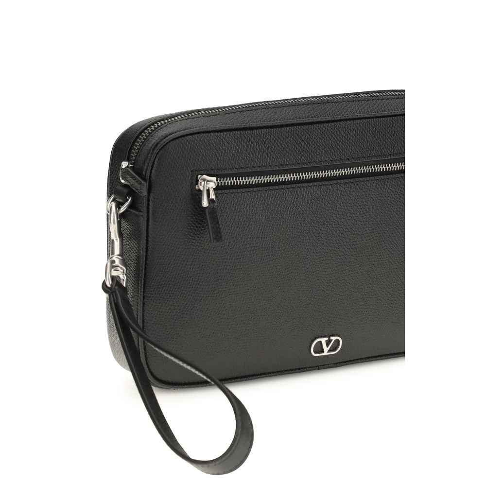 Valentino Garavani Black Calf Leather Bos Taurus Handbag