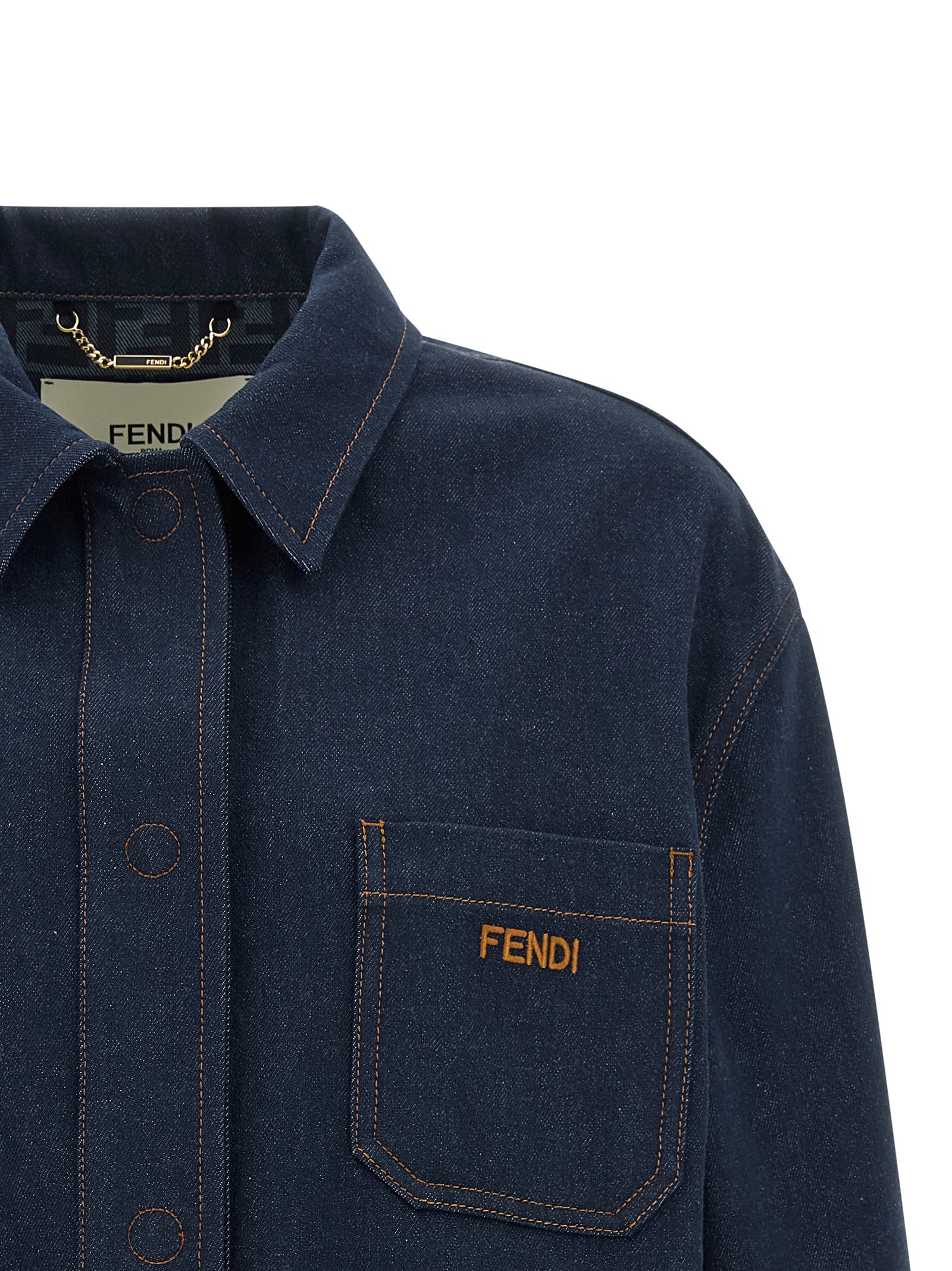Fendi Blue Cotton Denim Jacket