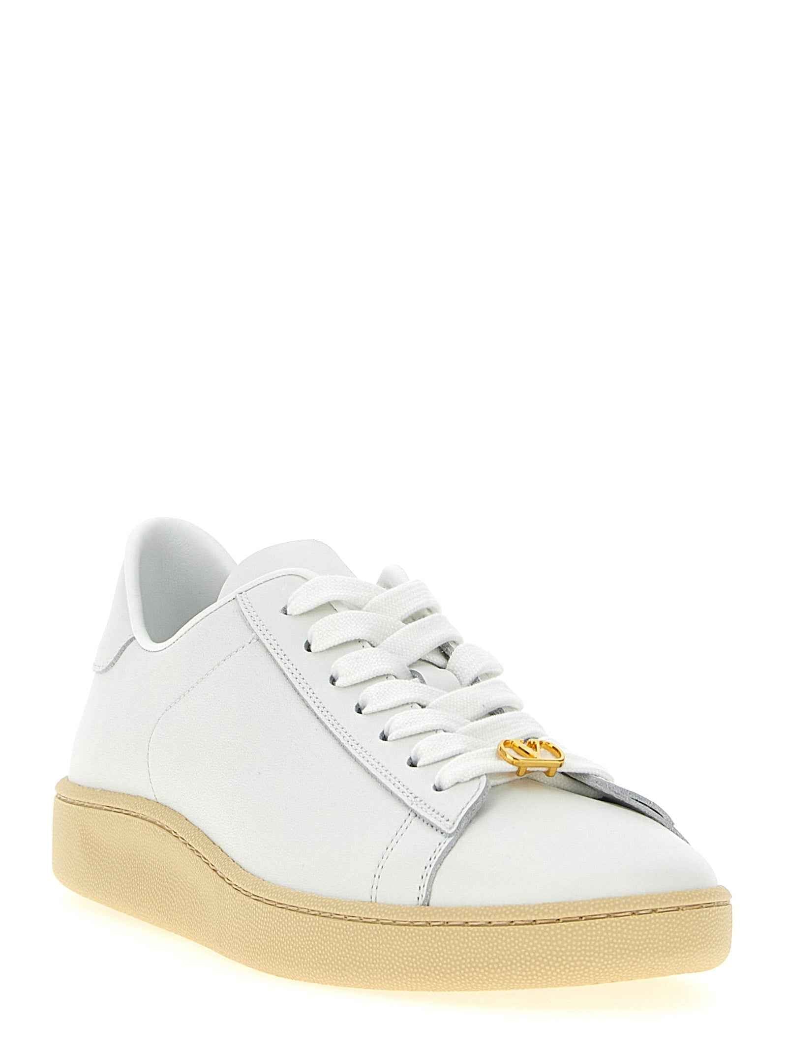 Valentino Garavani White Calfskin Low Top Sneakers