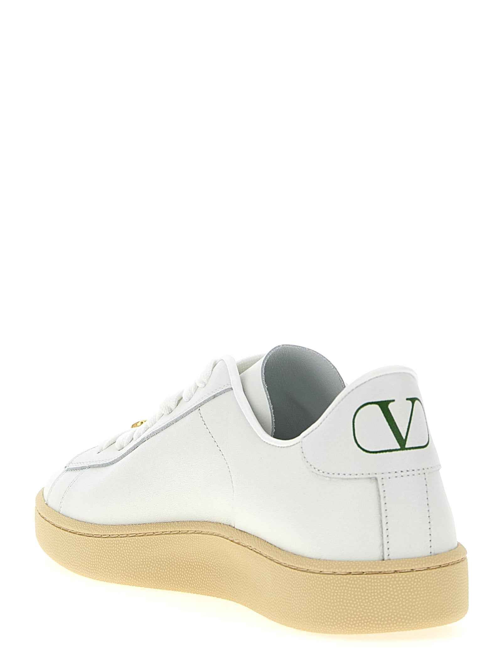 Valentino Garavani White Calfskin Low Top Sneakers