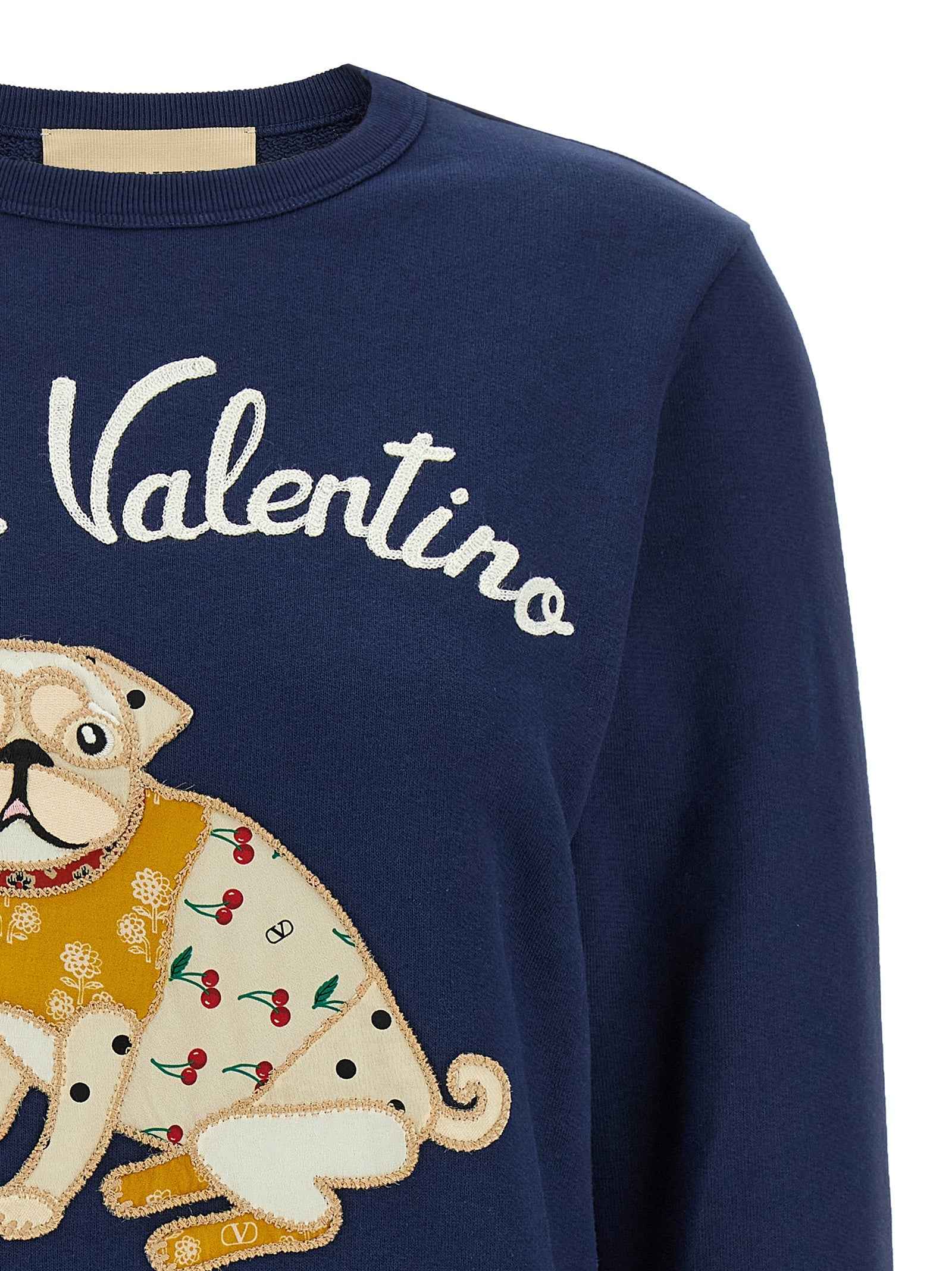 Valentino Garavani Blue Cotton Sweatshirt