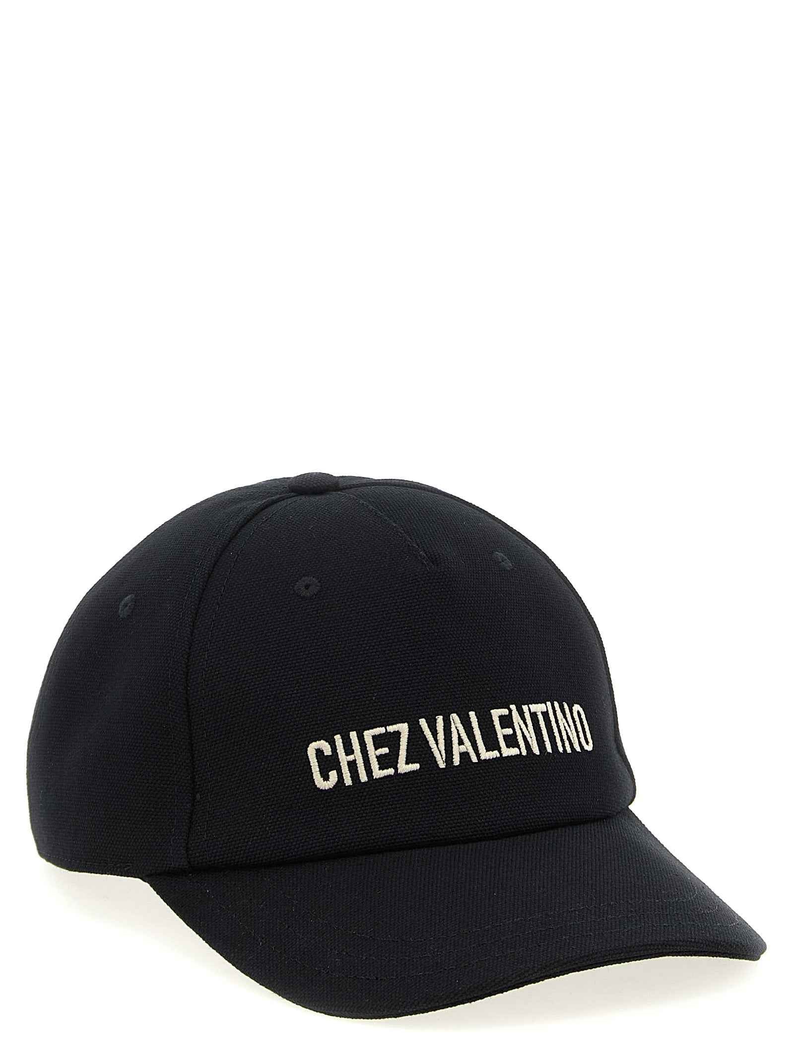 Valentino Garavani Black Cotton Cap (Baseball Hat)