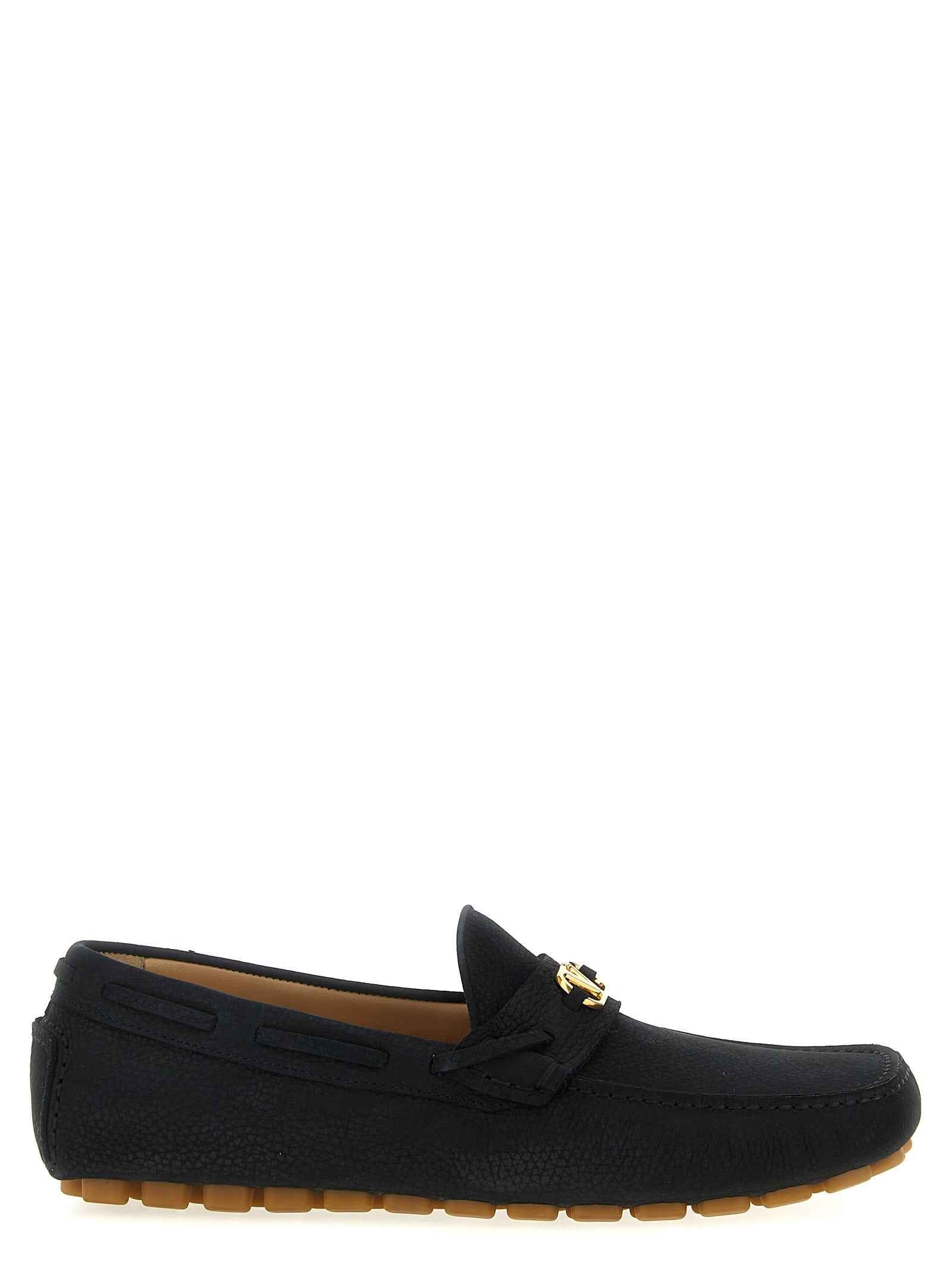 Valentino Garavani Black Calfskin Slip-On Loafers