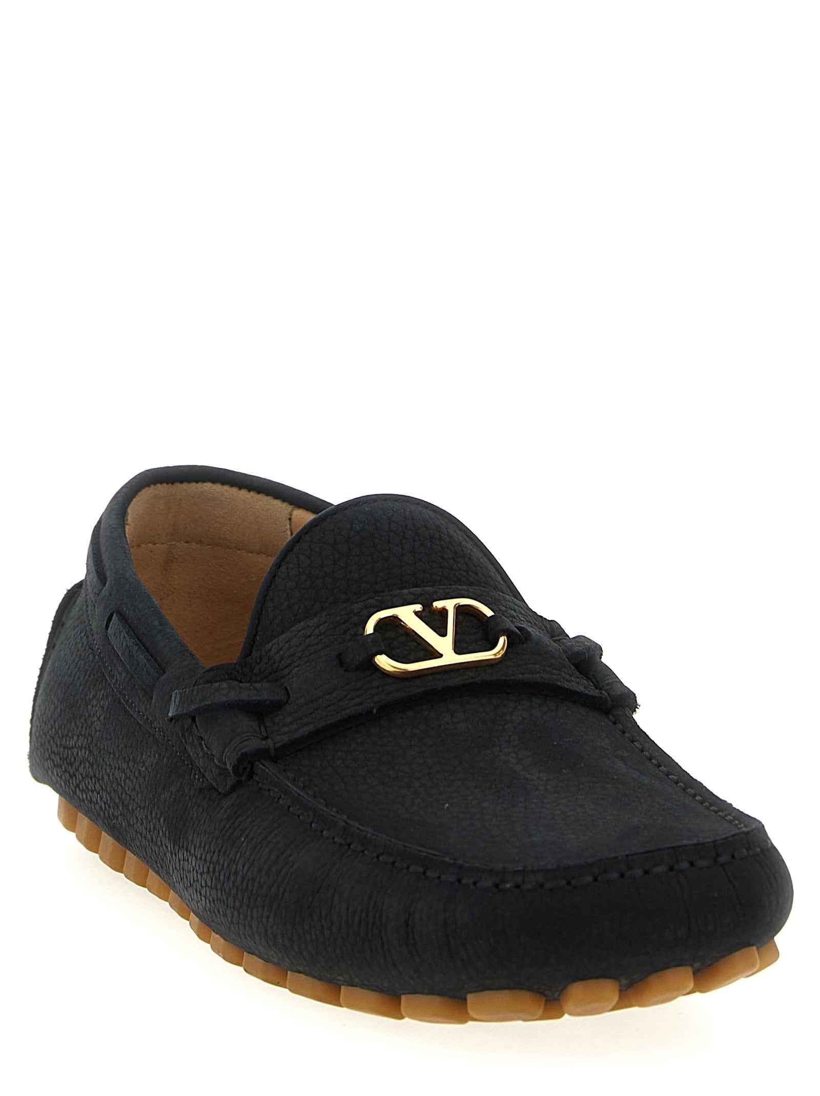 Valentino Garavani Black Calfskin Slip-On Loafers