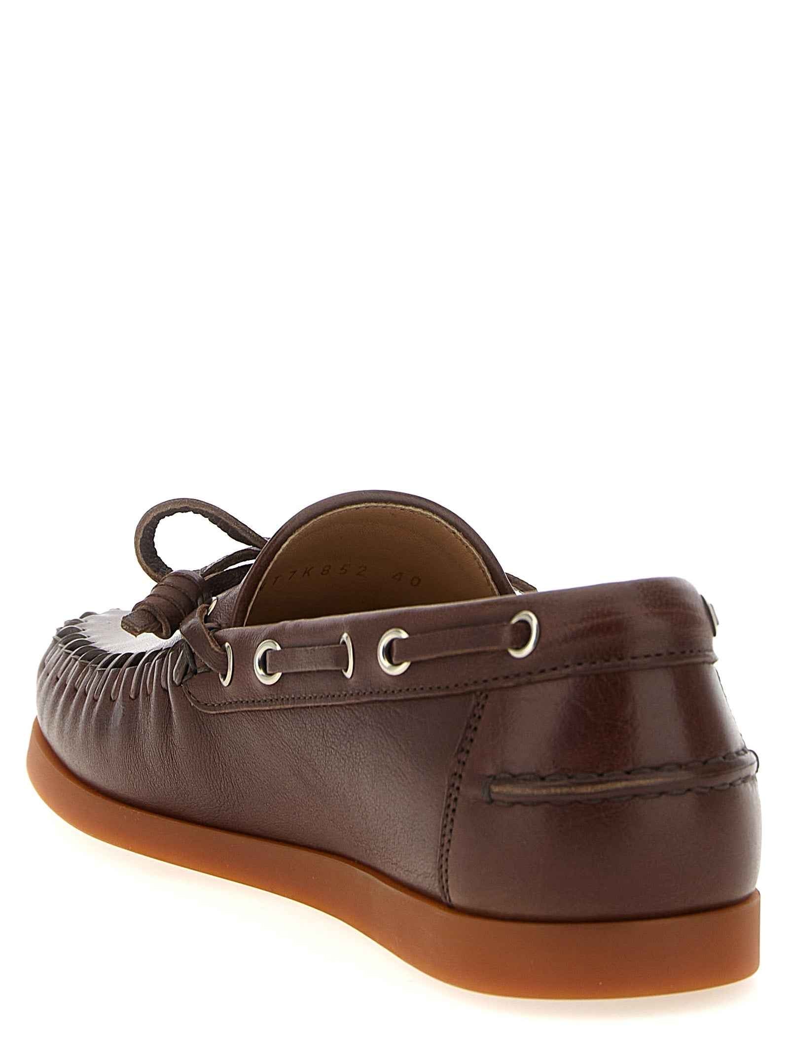 Valentino Garavani Brown Buffalo Leather Moccassin