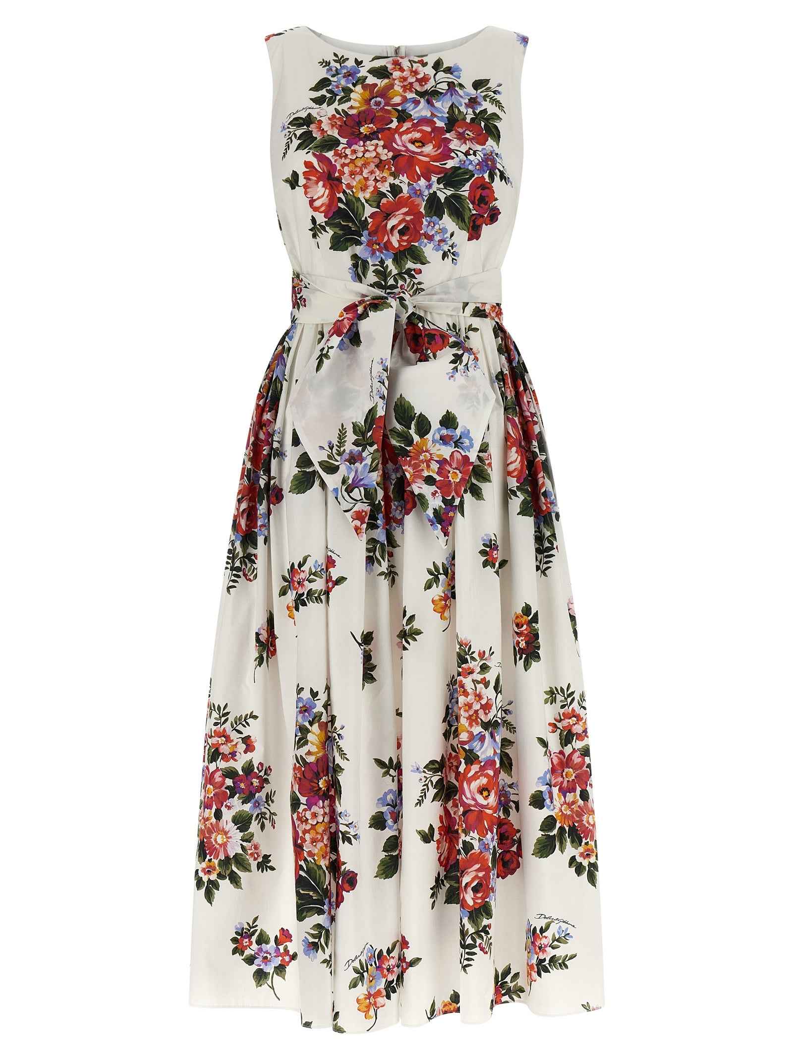 Dolce & Gabbana White Cotton Midi Dress