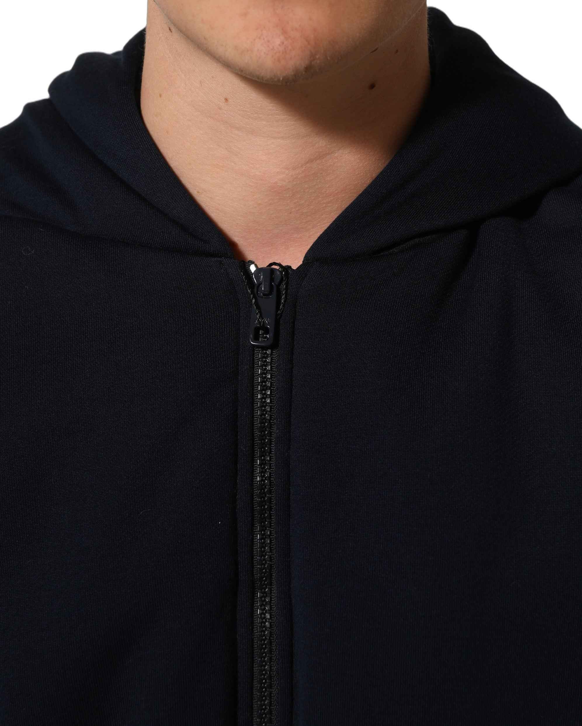 Dolce & Gabbana Black Cotton Full Zip Hooded Bomber Jacket