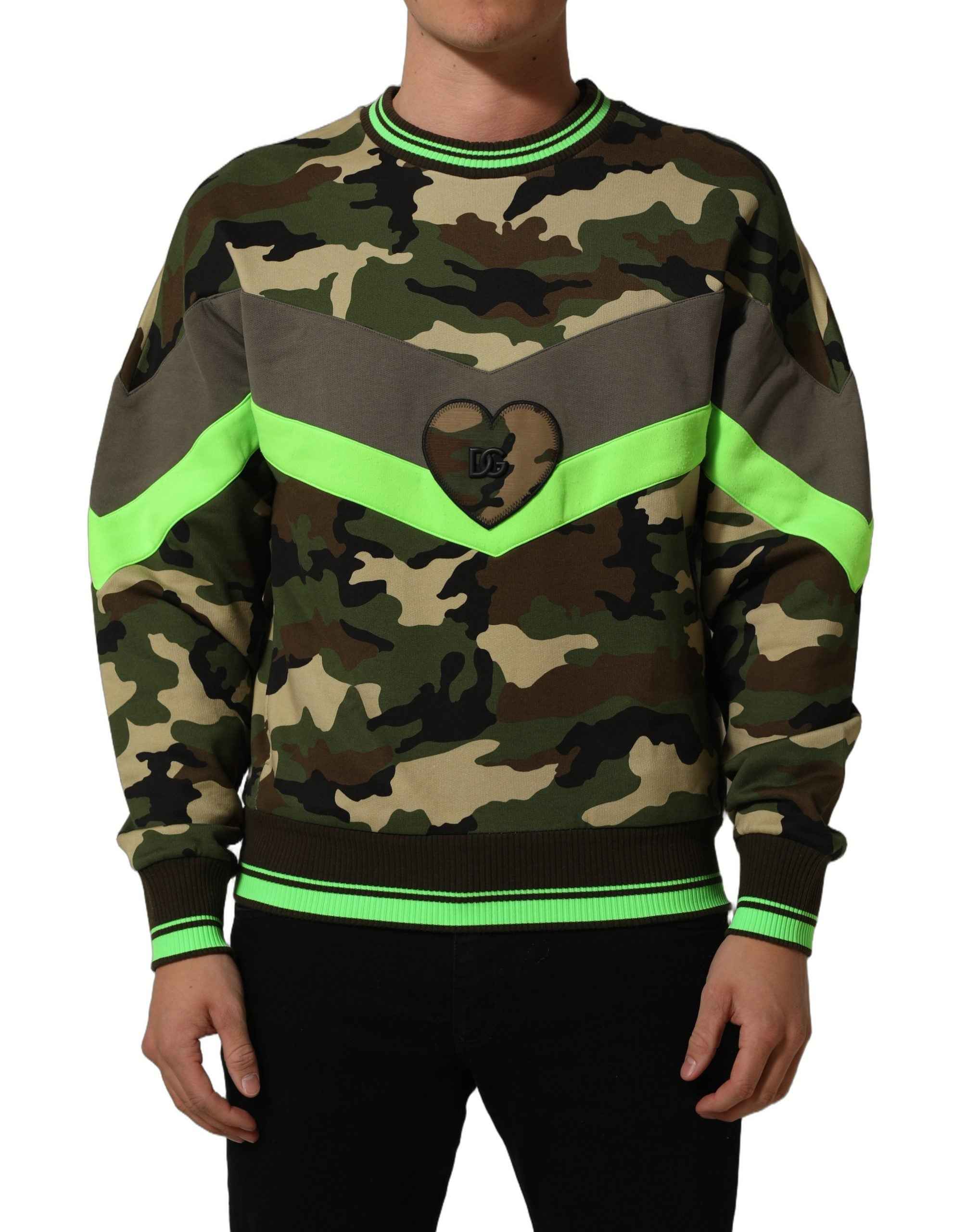 Dolce & Gabbana Multicolor Camouflage Sweatshirt Men Sweater