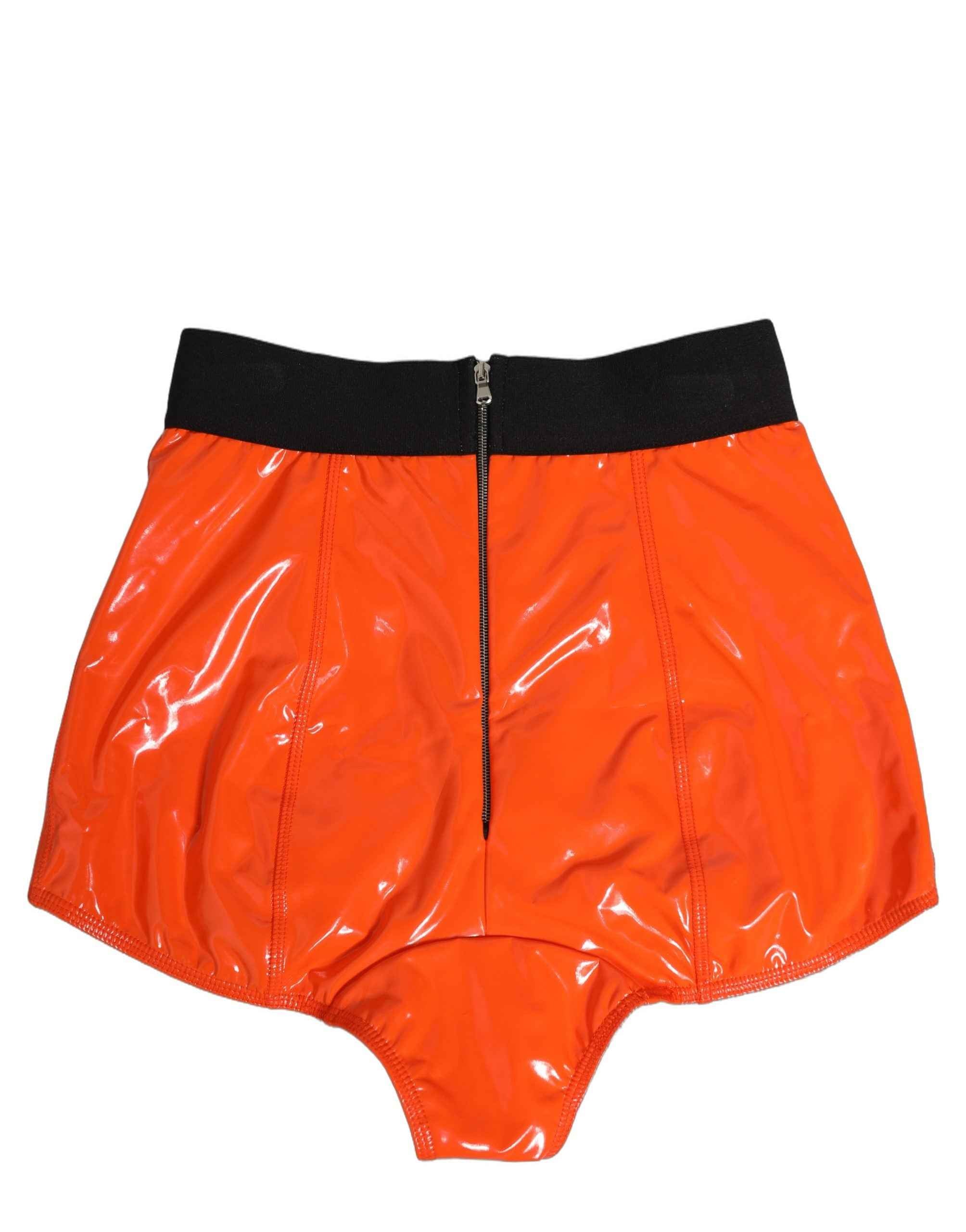 Dolce & Gabbana Orange Polyester Logo High Waist Girdle Underwear