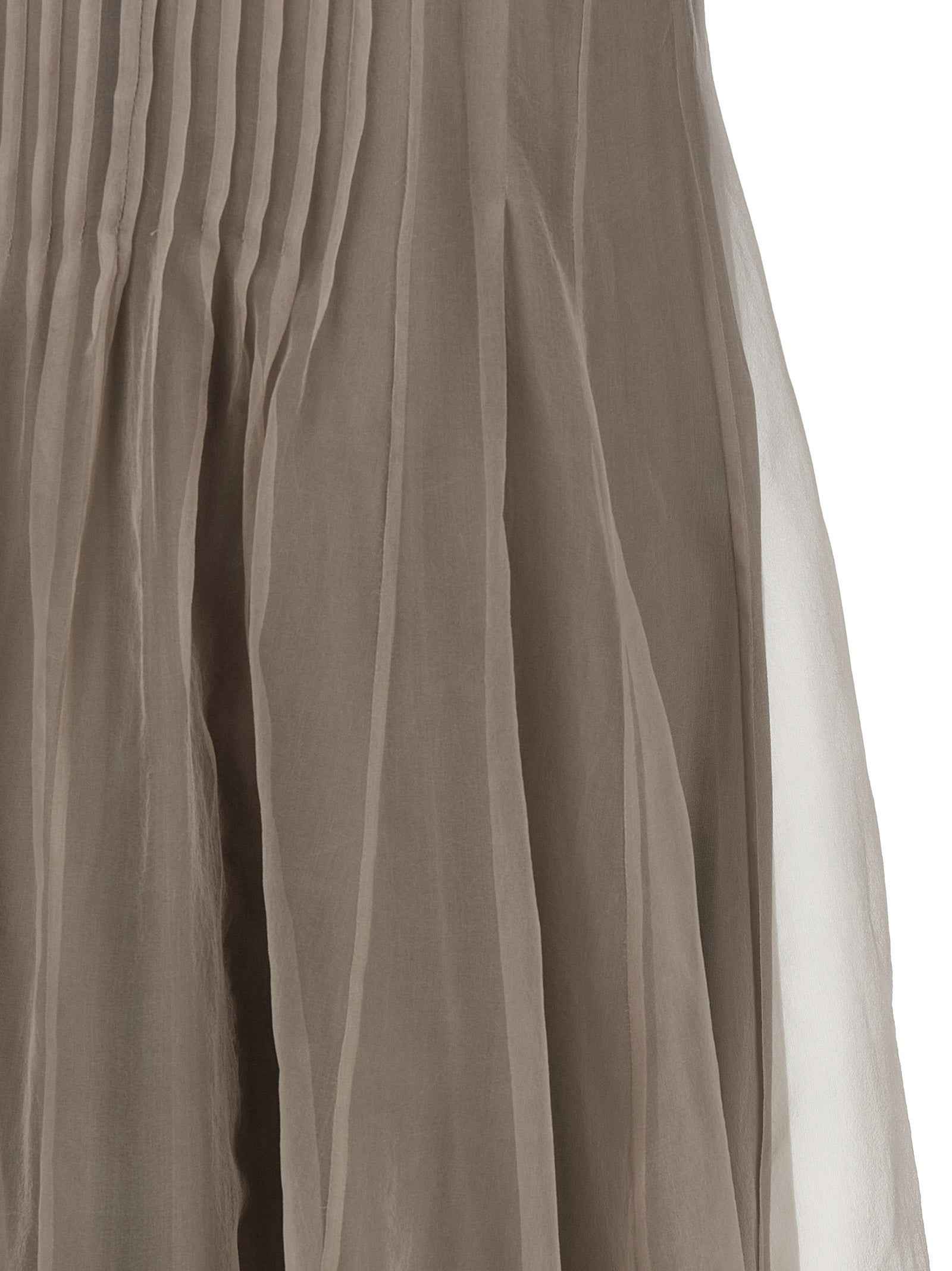 Brunello Cucinelli Beige Silk Long Dress
