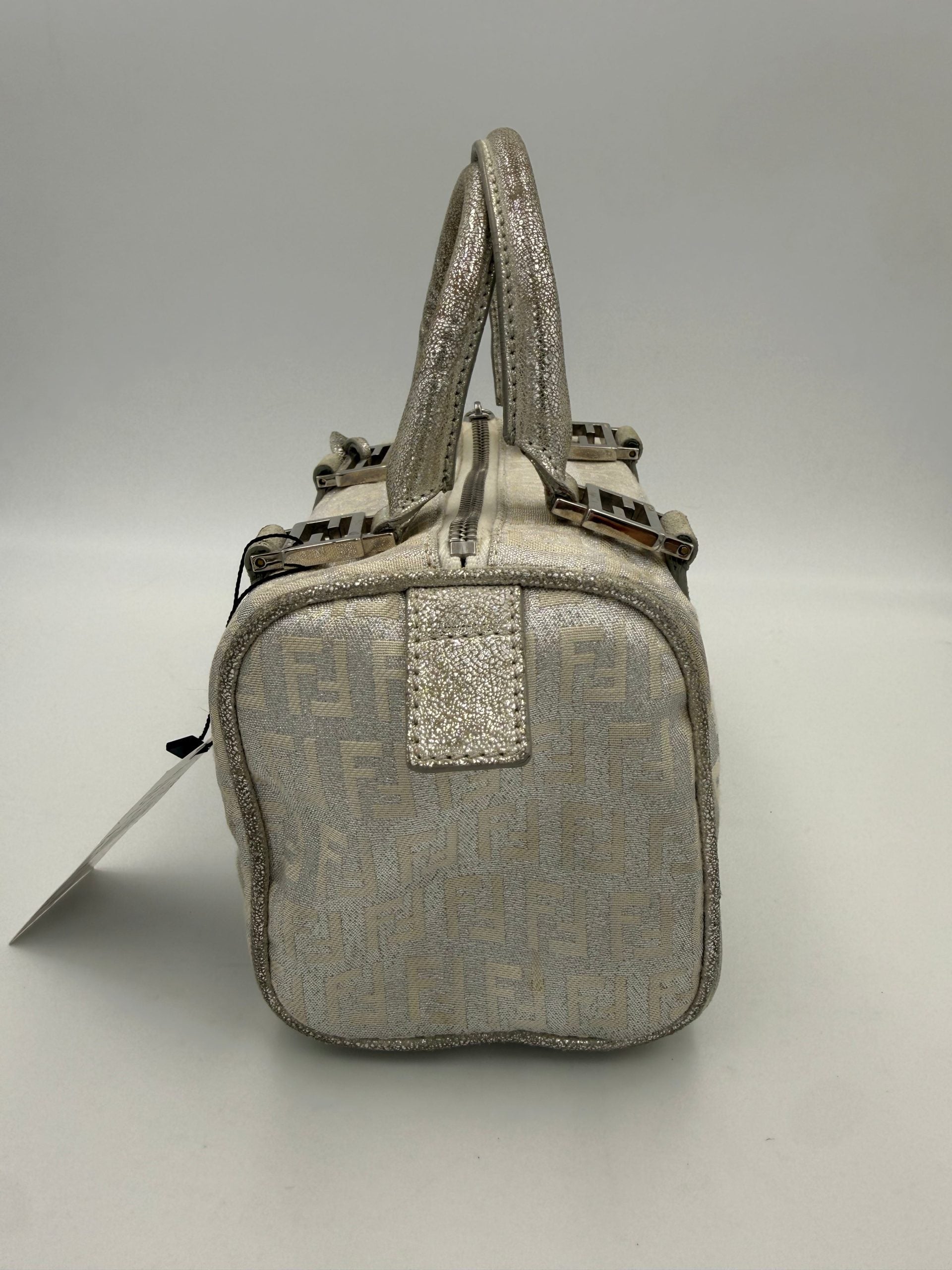 Fendi FENDI Mini Bauletto FF Zucchino Laminated Handbag